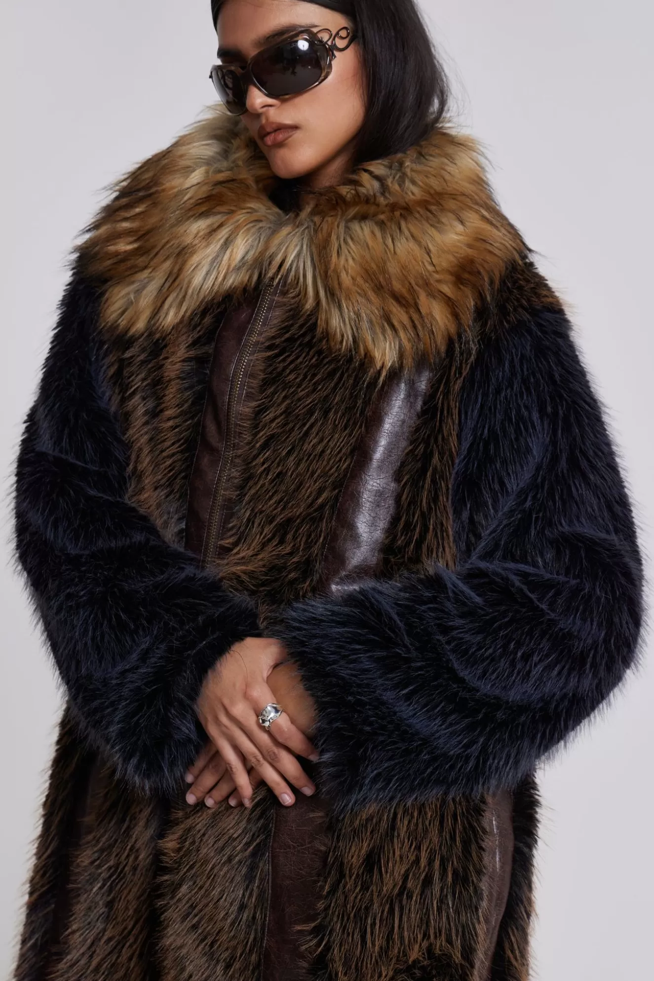 Online Agyness Faux Fur Coat Women Outerwear