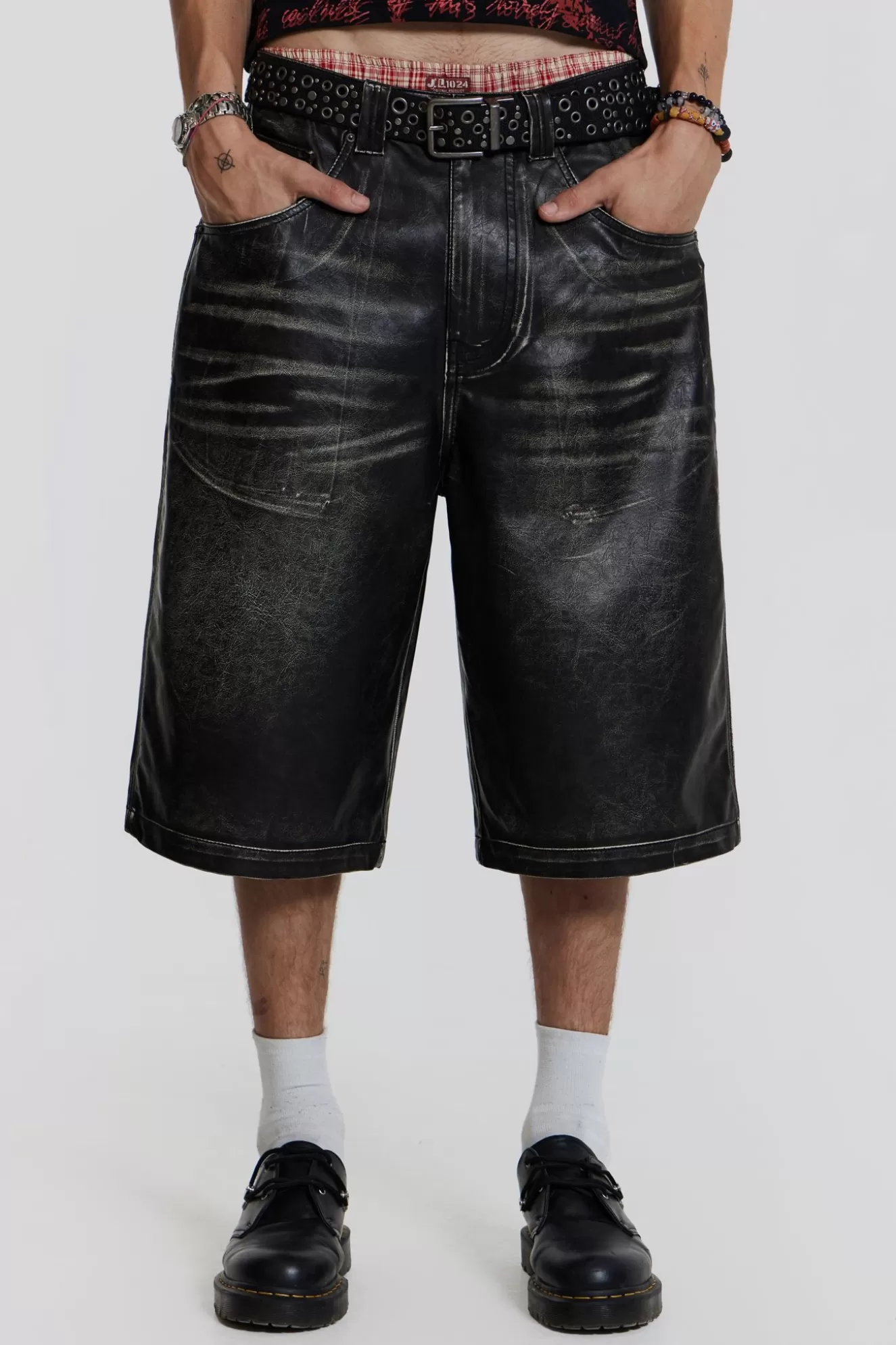 Outlet Ash Faux Leather Colossus Shorts Men Shorts & Jorts