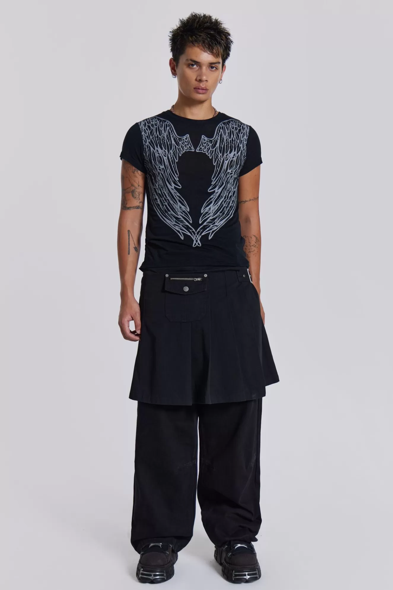 Flash Sale Black Anarcho Kilt Men Kilts