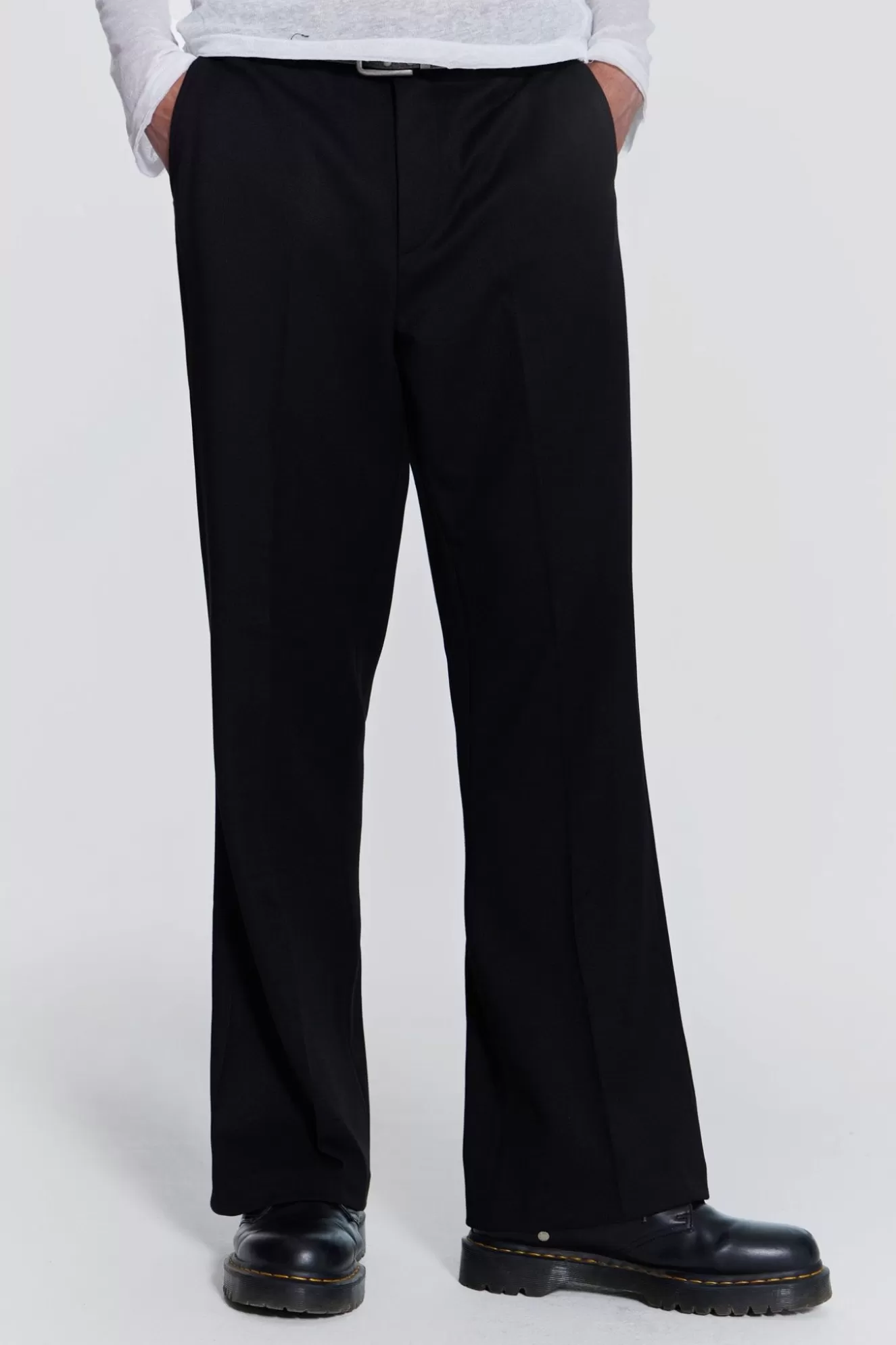 Clearance Black Flared Suit Pants Men Trousers & Pants