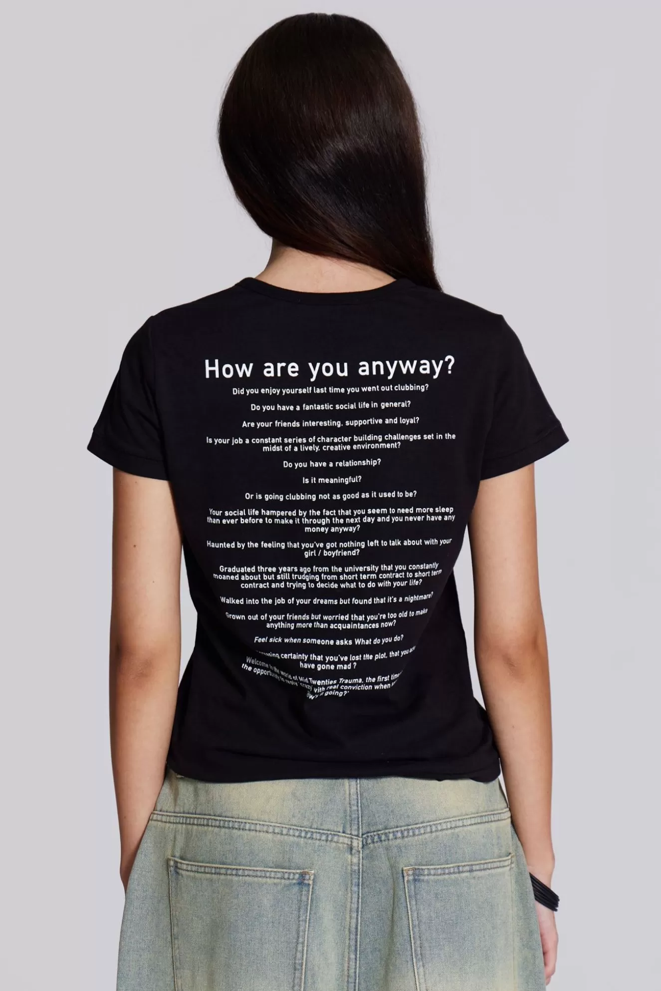 Sale Black How Are You? Tee Women T-Shirts