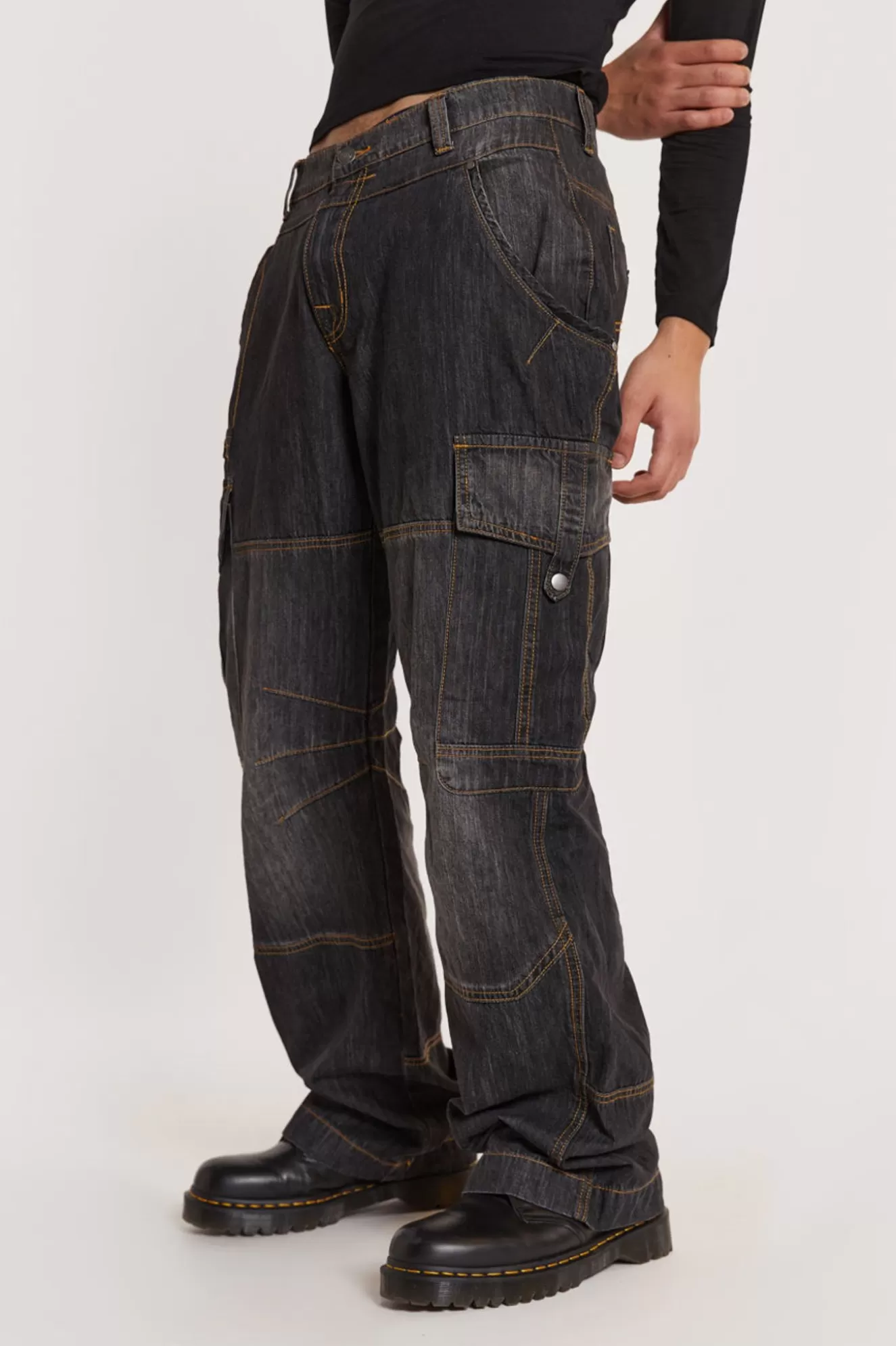 Sale Black Millennium Cargo Jeans Men Jeans