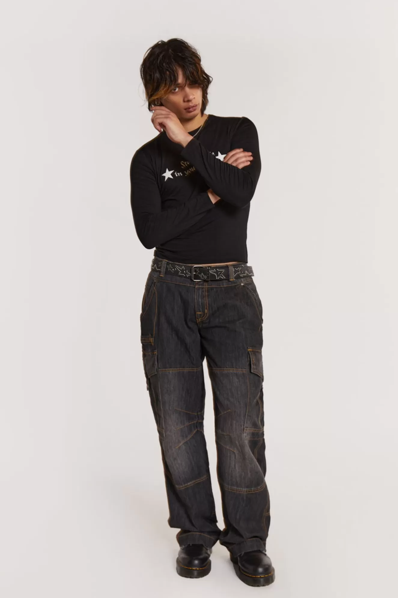 Sale Black Millennium Cargo Jeans Men Jeans