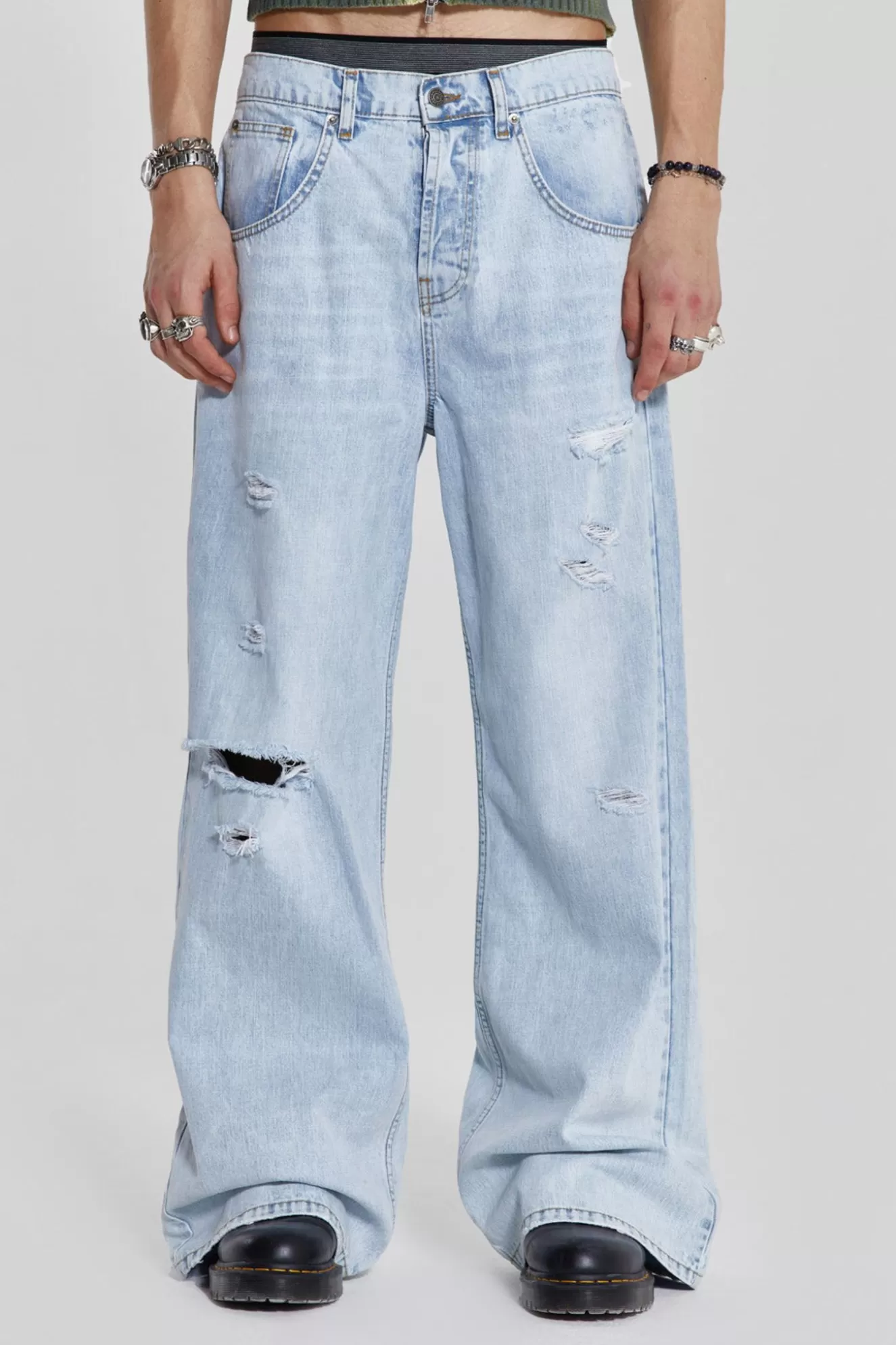 Store Bleached Blue Colossus Flare Jeans Women Colossus Jeans