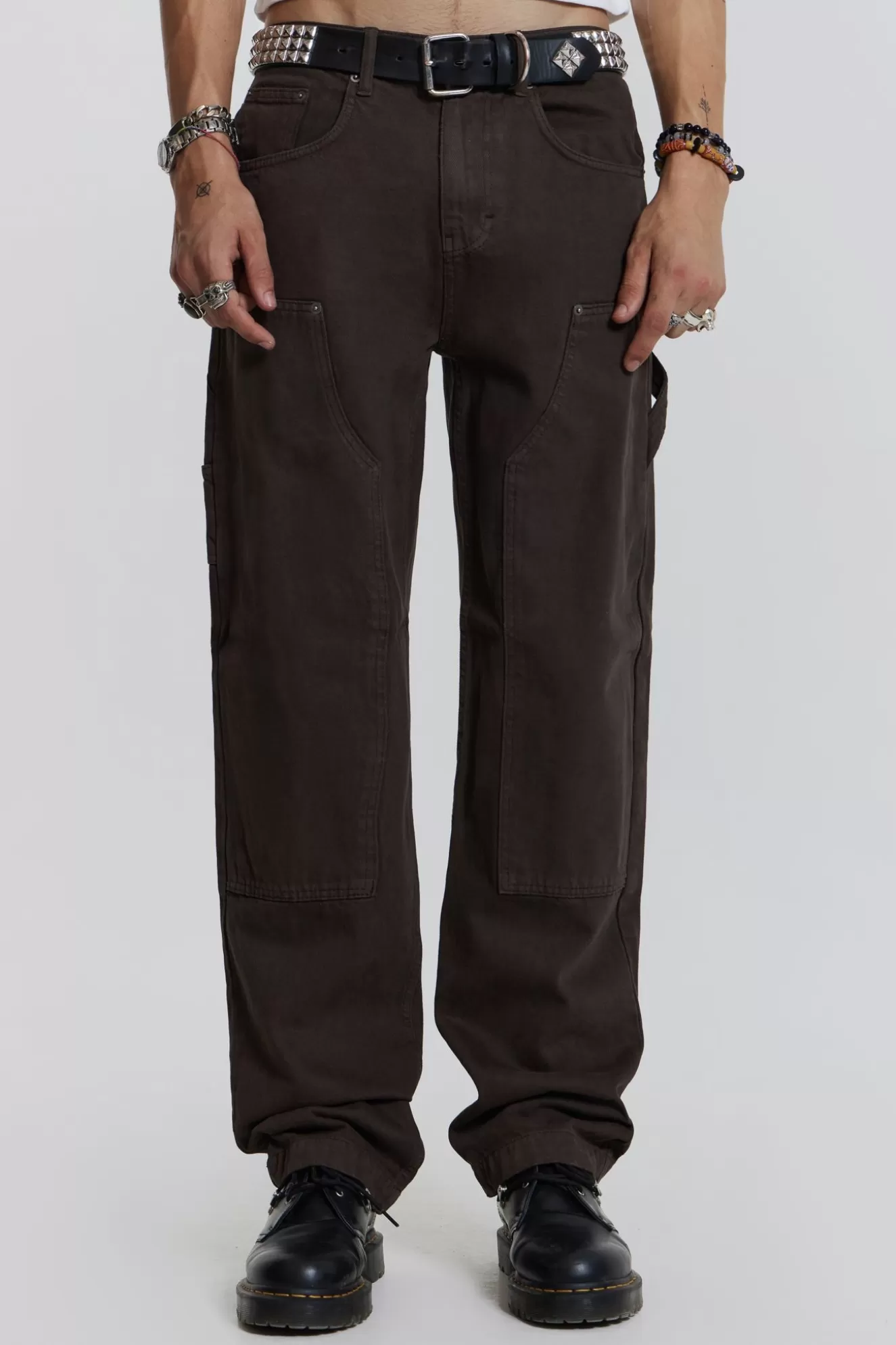 Outlet Brown Carpenter Jeans In Skate Fit Men Baggy Jeans