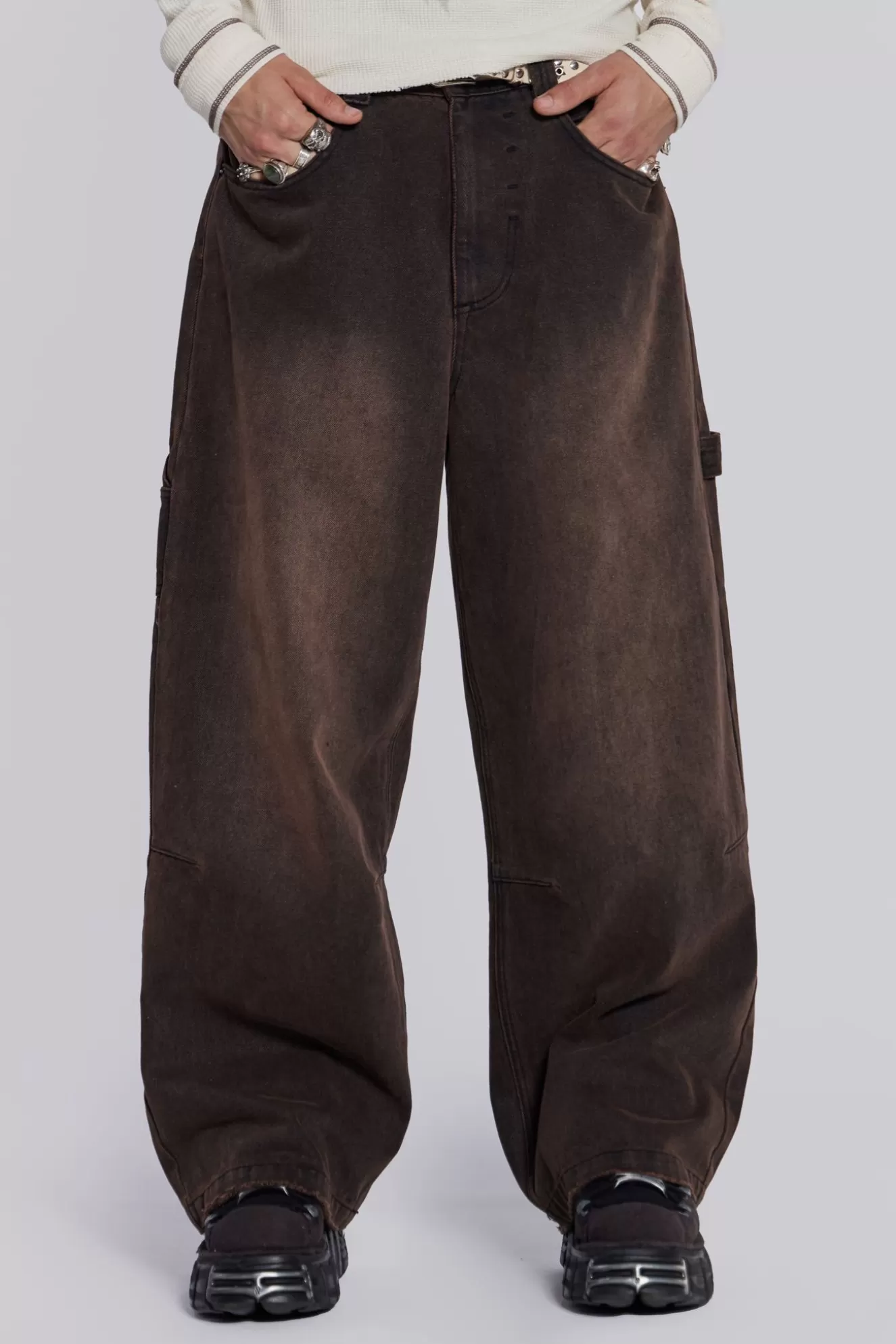 Fashion Brown Colossus Carpenter Jeans Men Baggy Jeans