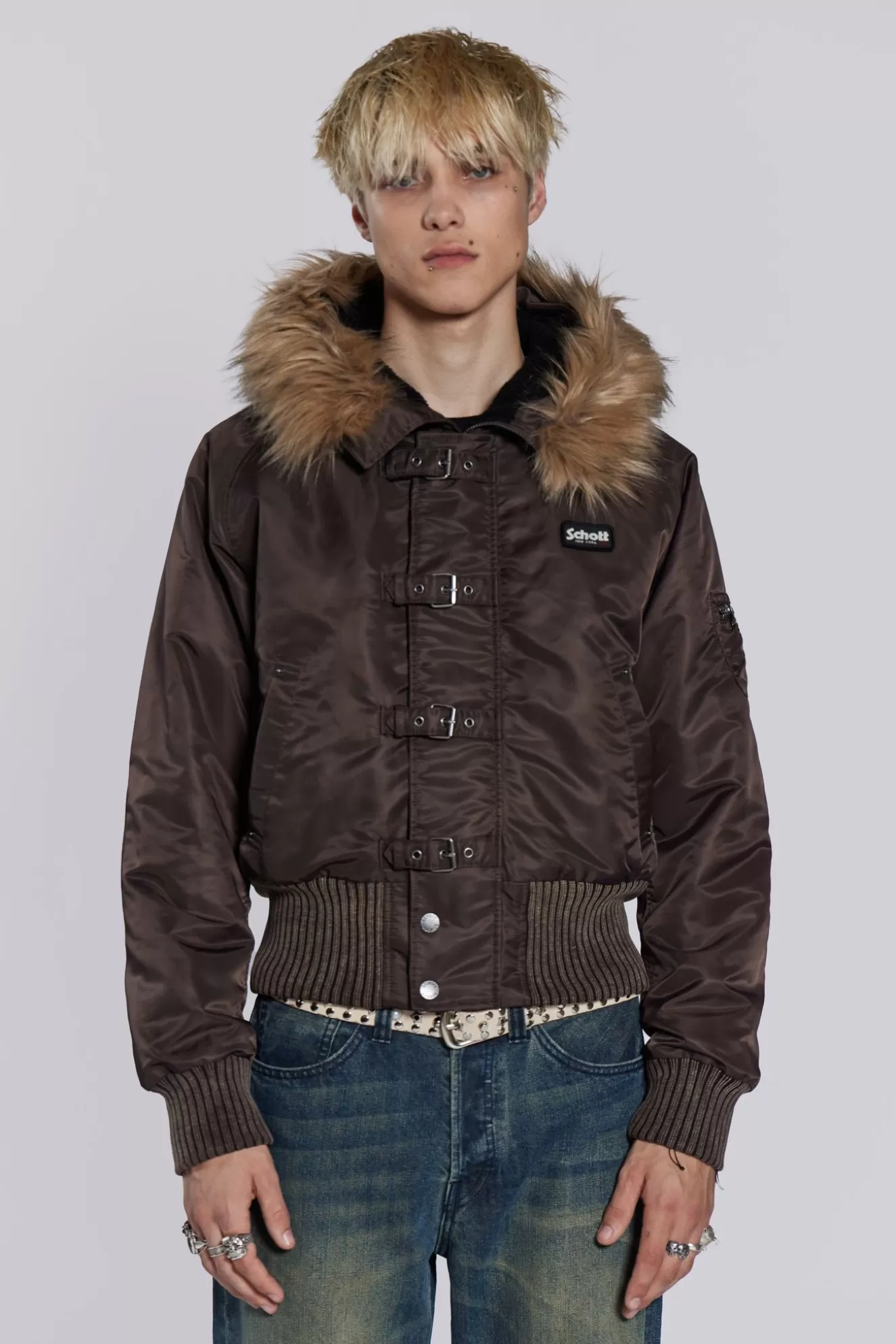 Shop Brown Jet Jacket Men Outerwear