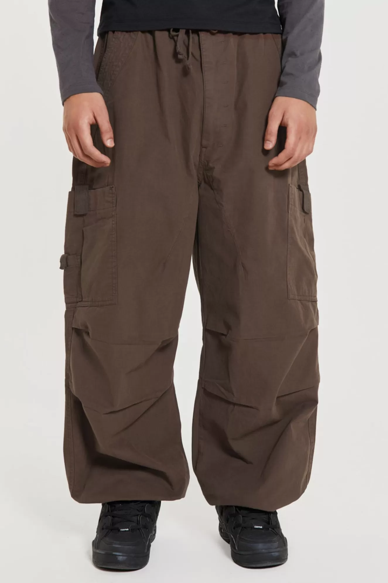 Best Brown Parachute Cargo Pants Men Parachute Pants