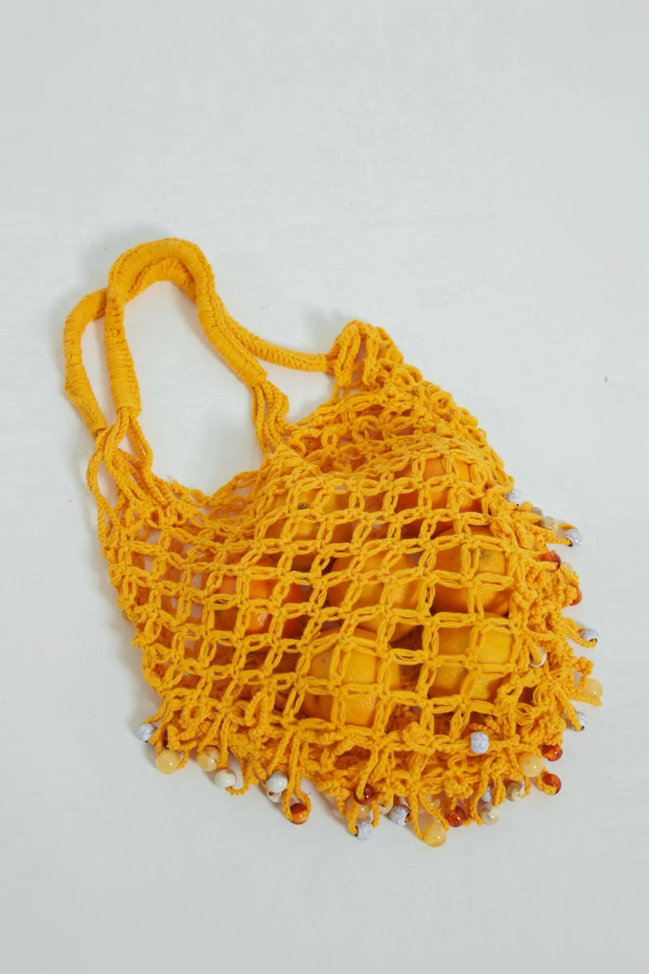 Store Canary Knit Bag With Beaded Trim Women Knitwear