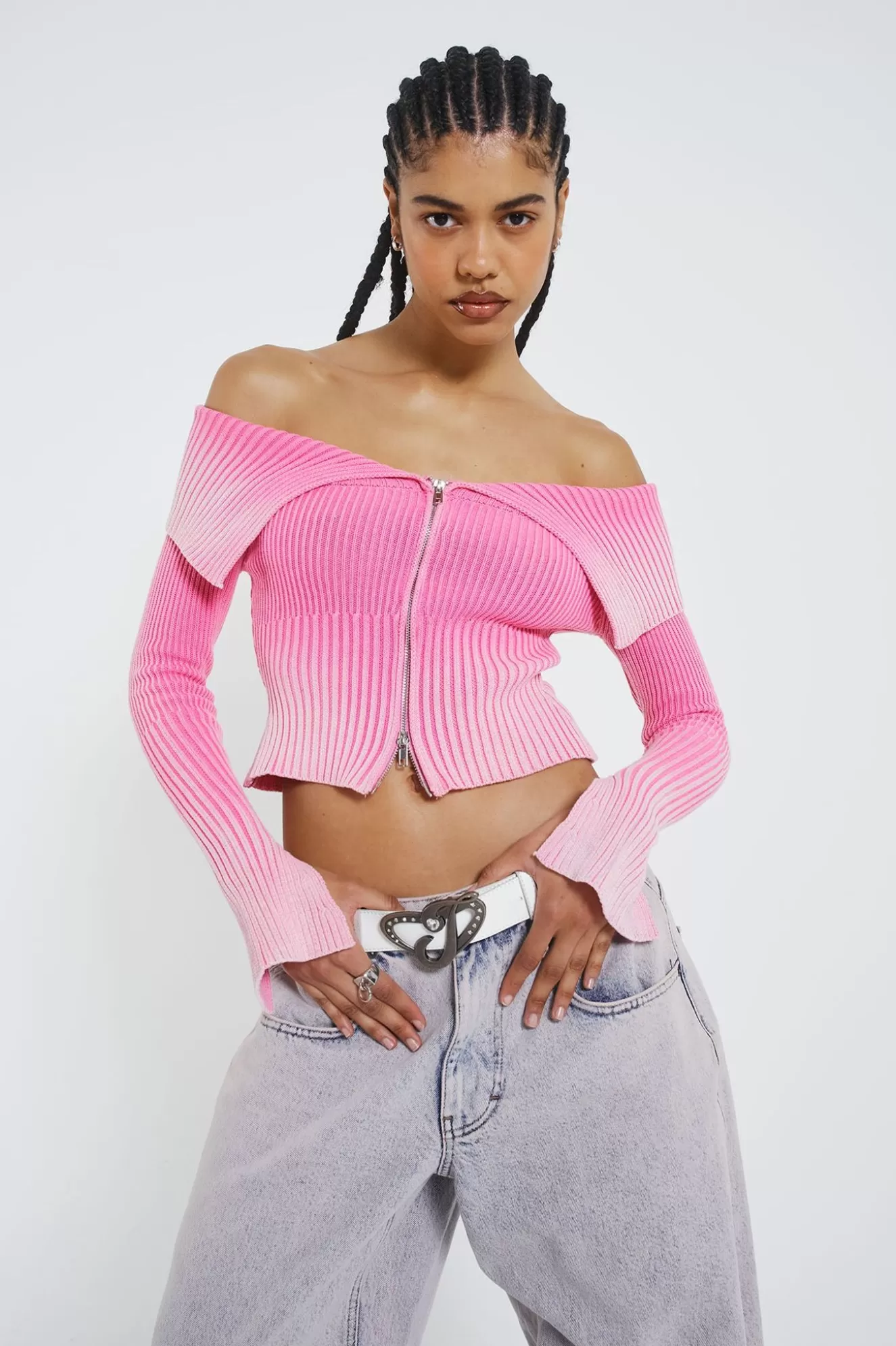 Outlet Candy Pink Tribeca Knitted Top Women Knitwear