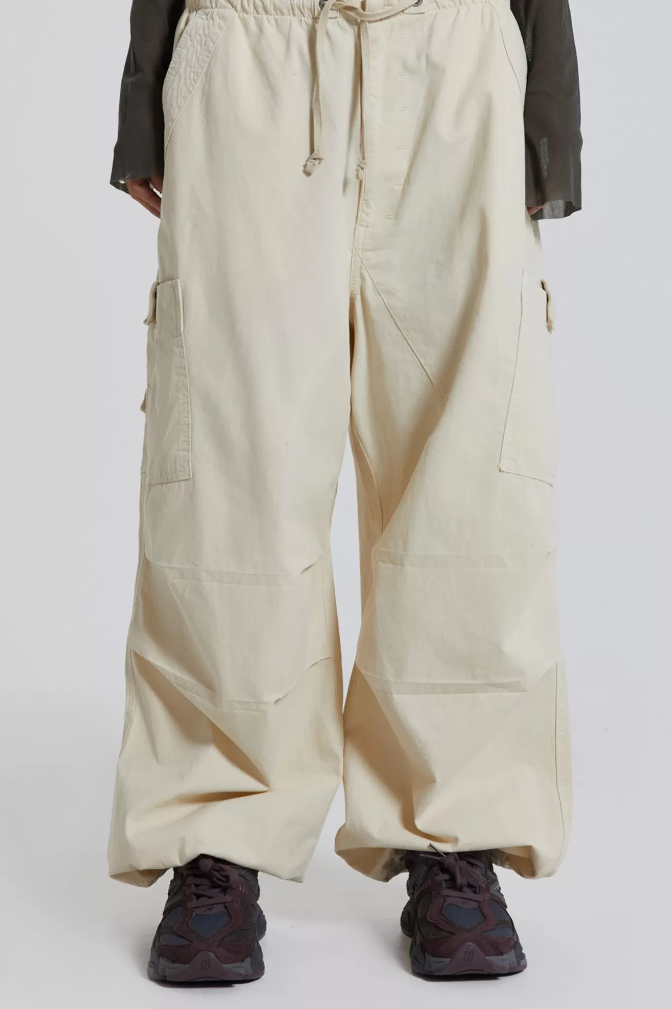 Best Ecru Parachute Cargo Pants Women Trousers & Pants