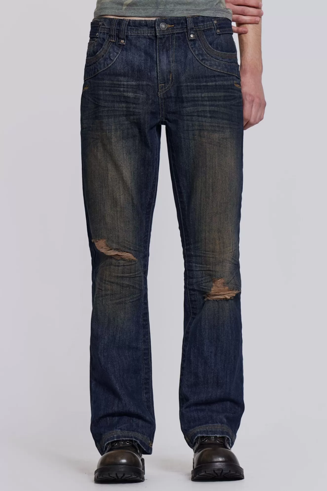 Hot Embroidered Bass Jeans Men Bootcut Jeans