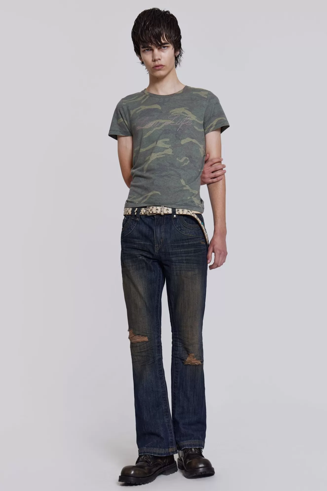 Hot Embroidered Bass Jeans Men Bootcut Jeans