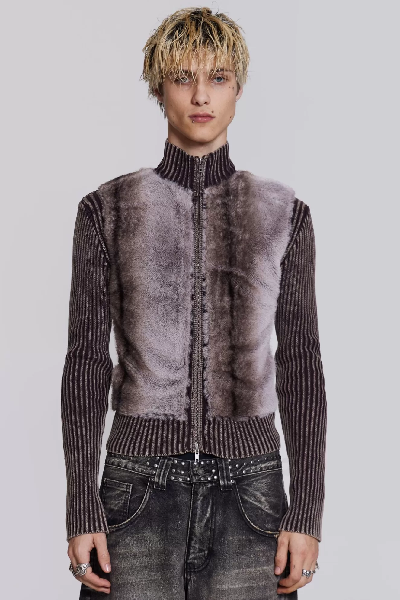 Best Faux Fur Lucid Knit Men Knitwear