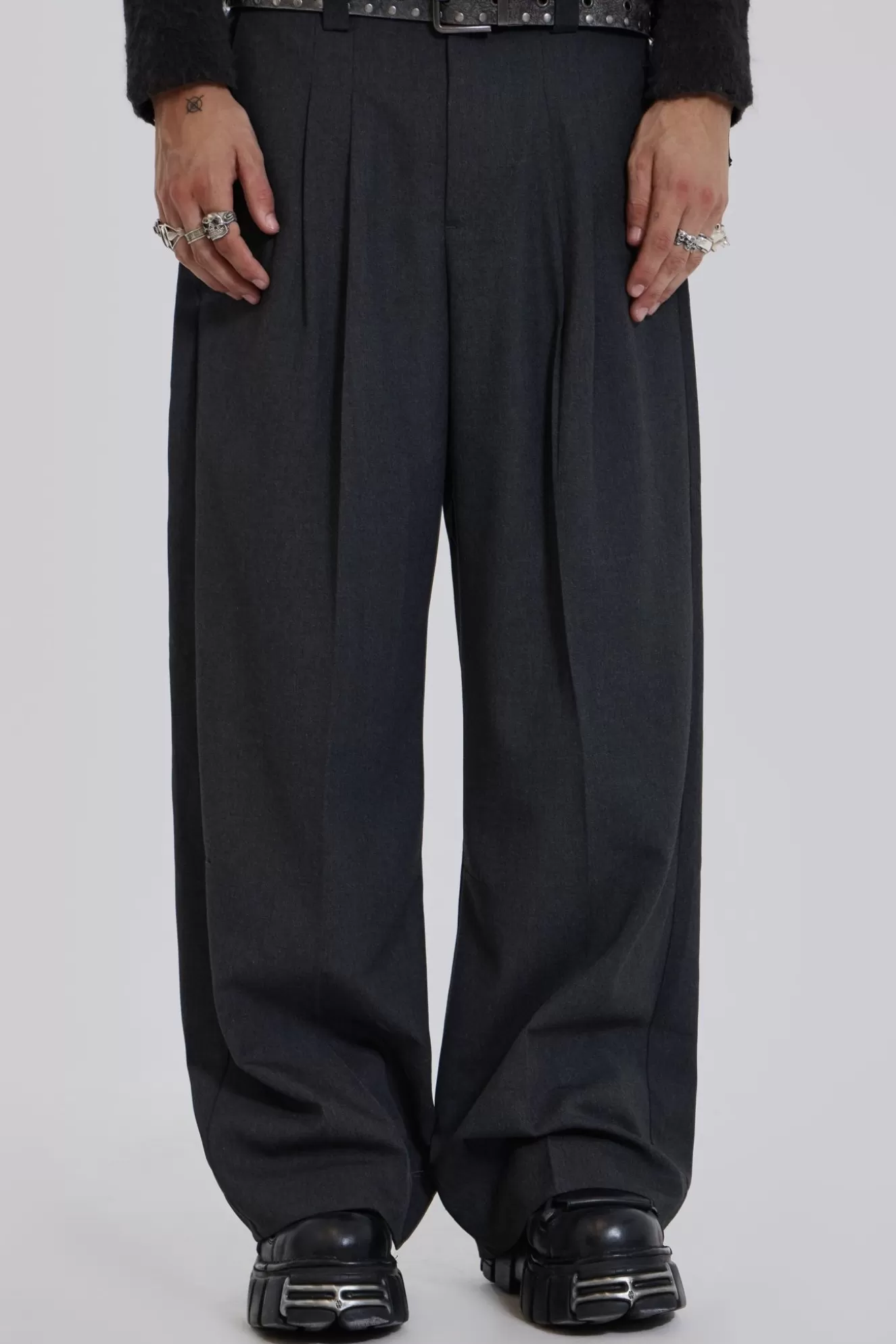 Shop Goliath Charcoal Suit Pants Men Trousers & Pants