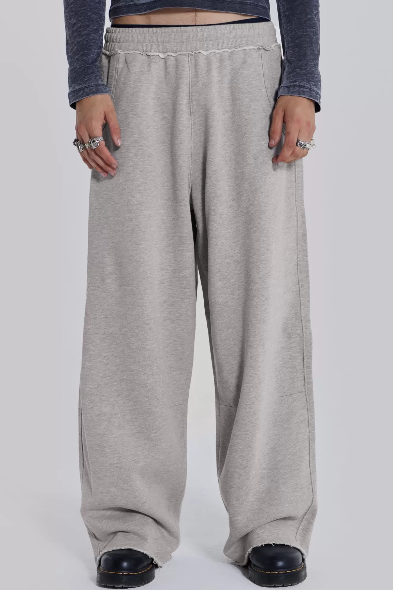 Shop Grey Marl Monster Joggers Men Joggers & Sweatpants