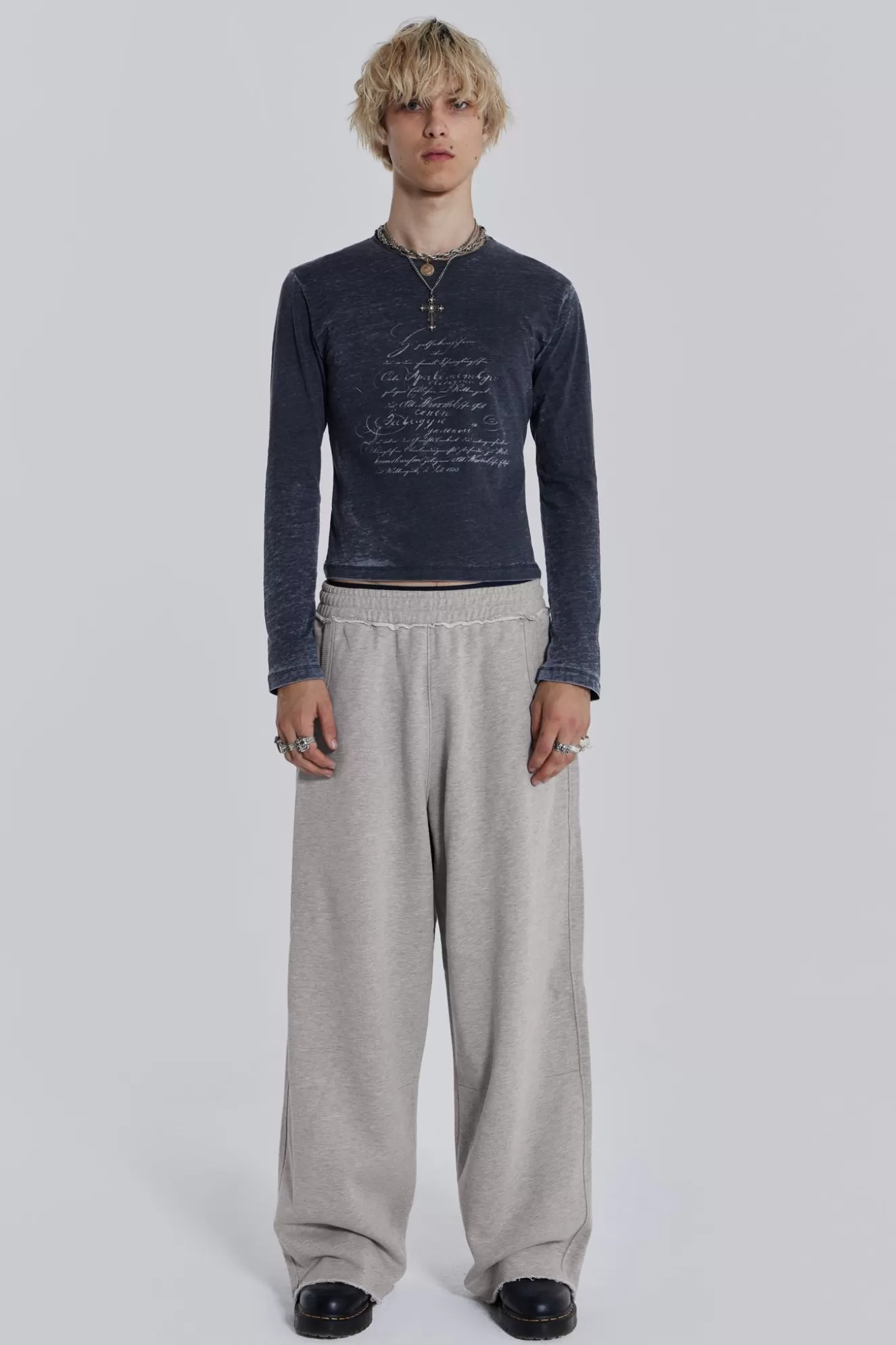 Shop Grey Marl Monster Joggers Men Joggers & Sweatpants