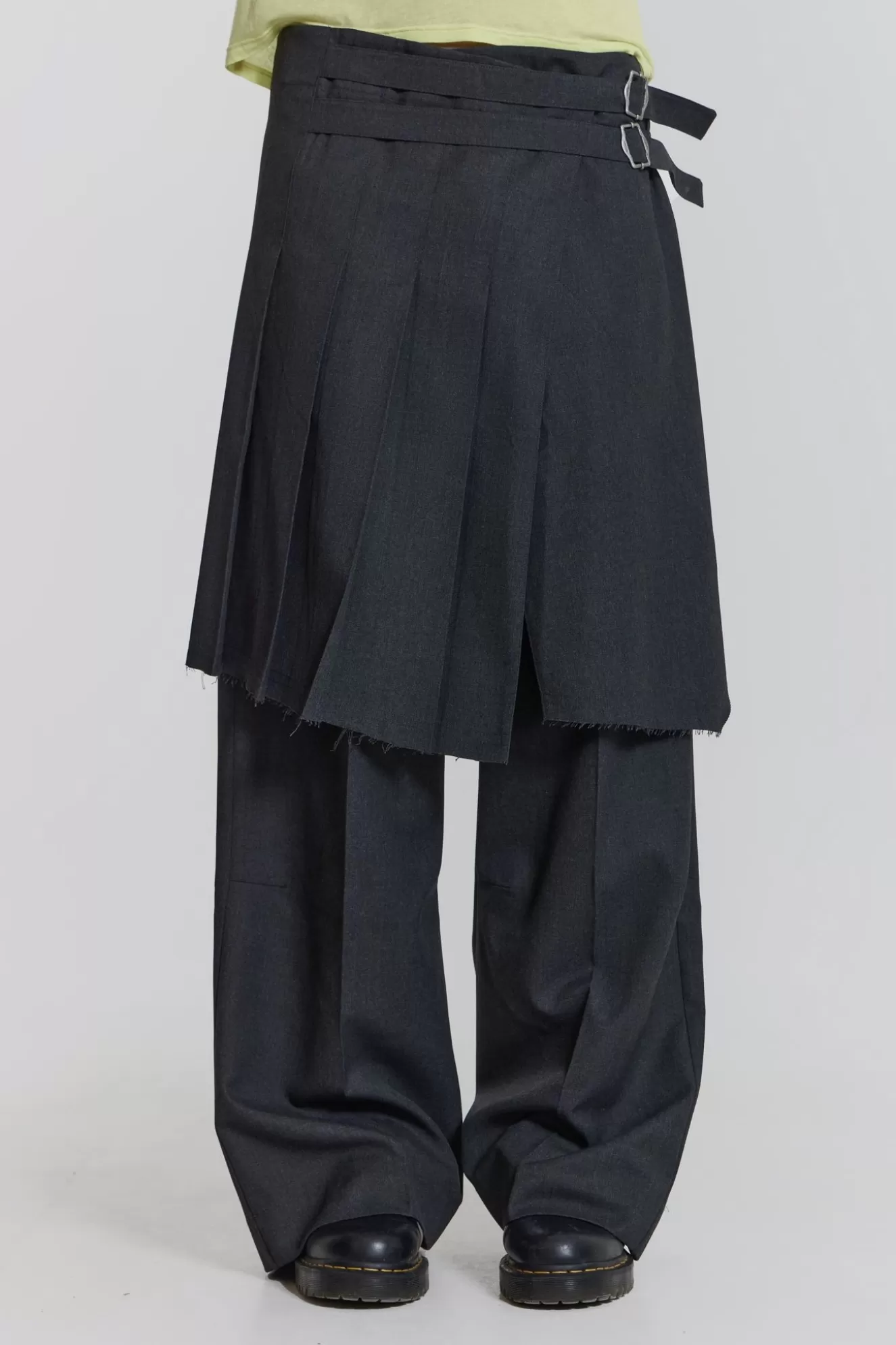 Clearance Grey Steel Pleated Skirt Men Kilts