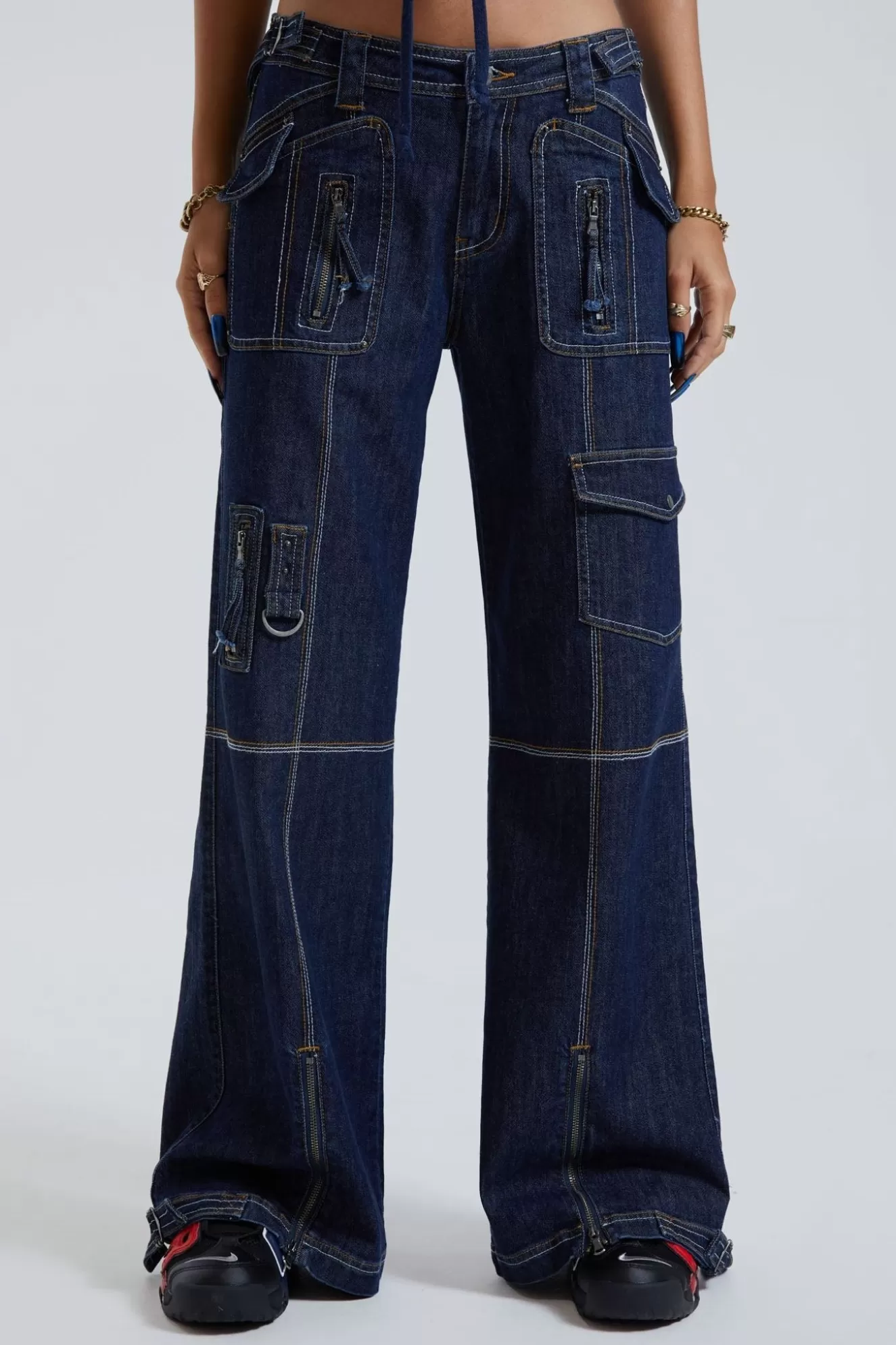 Sale Hudson Indigo Denim Wash Cargo Jeans Women Co-Ords