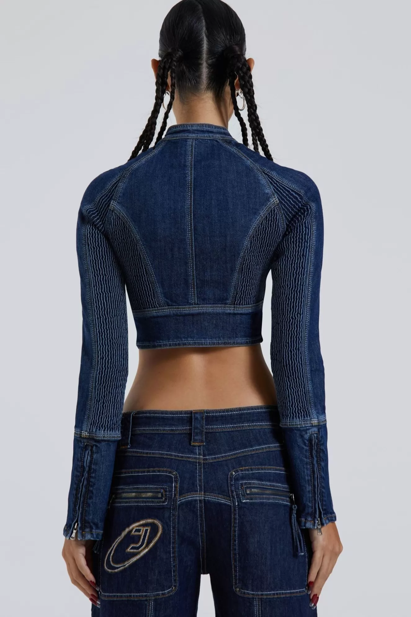 Online Hudson Indigo Denim Wash Corset Jacket Women Outerwear