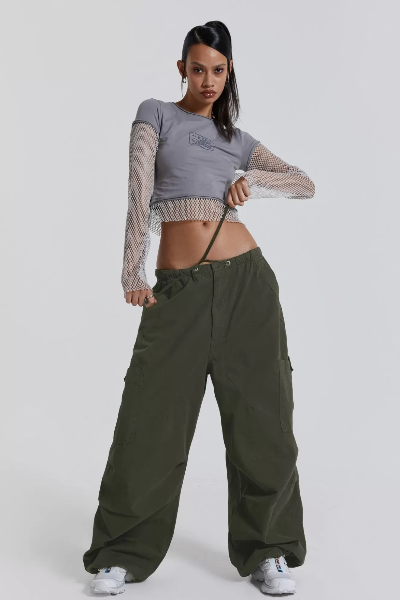 Online Khaki Parachute Cargo Pants Women Trousers & Pants