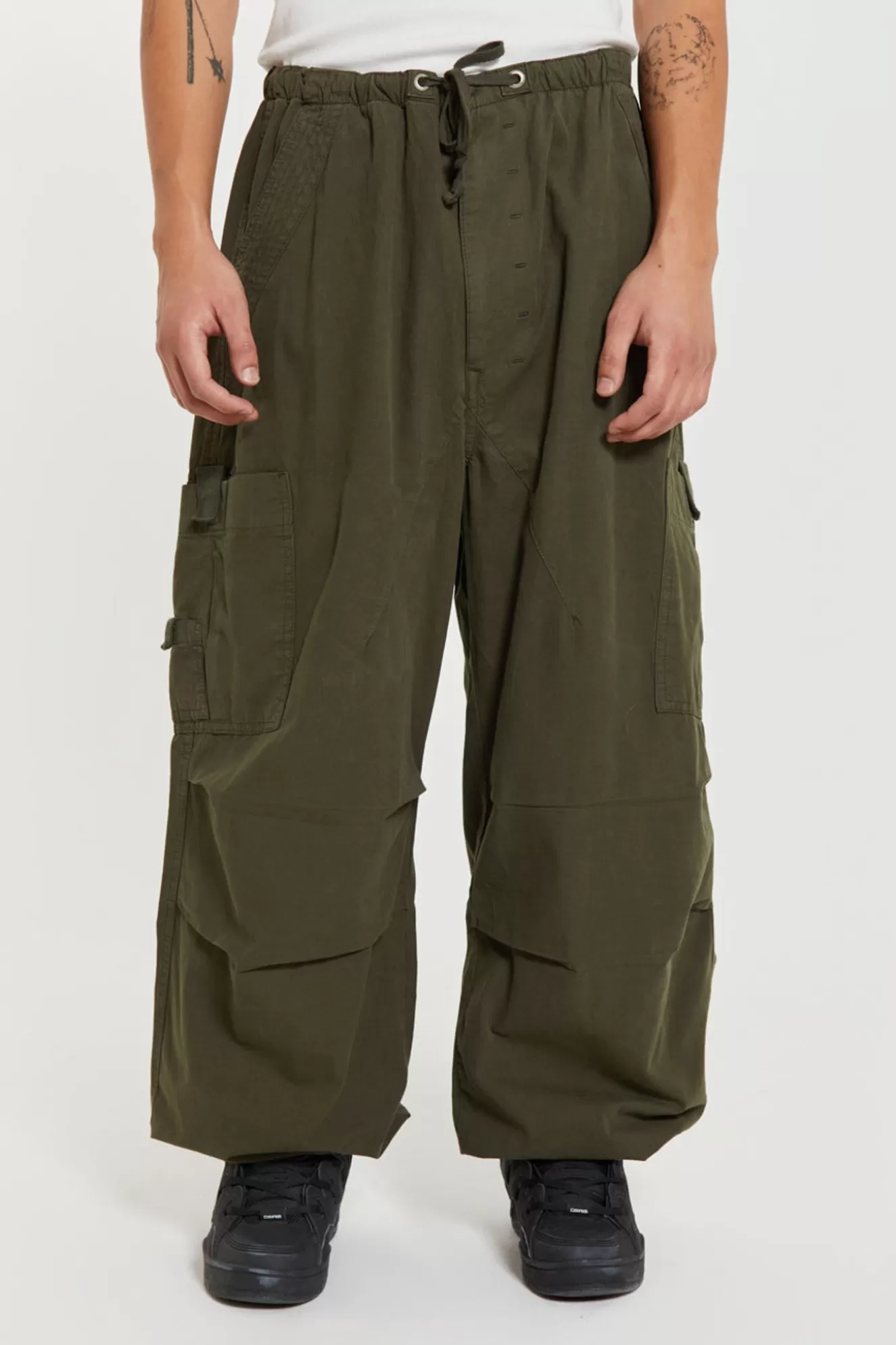 Cheap Khaki Parachute Cargo Pants Men Parachute Pants