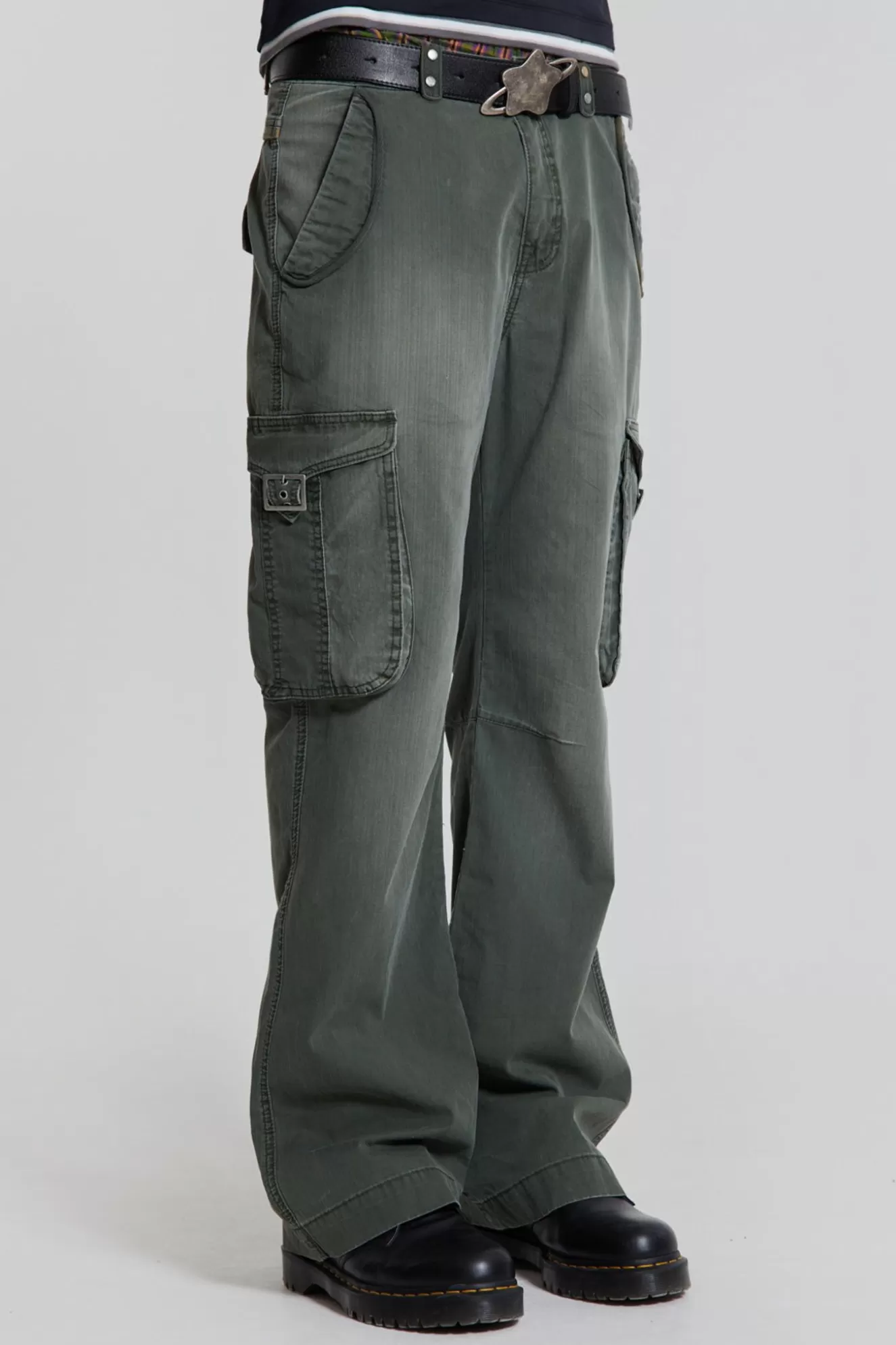 Online Khaki Straight Leg Cargo Trousers Men Cargo Pants