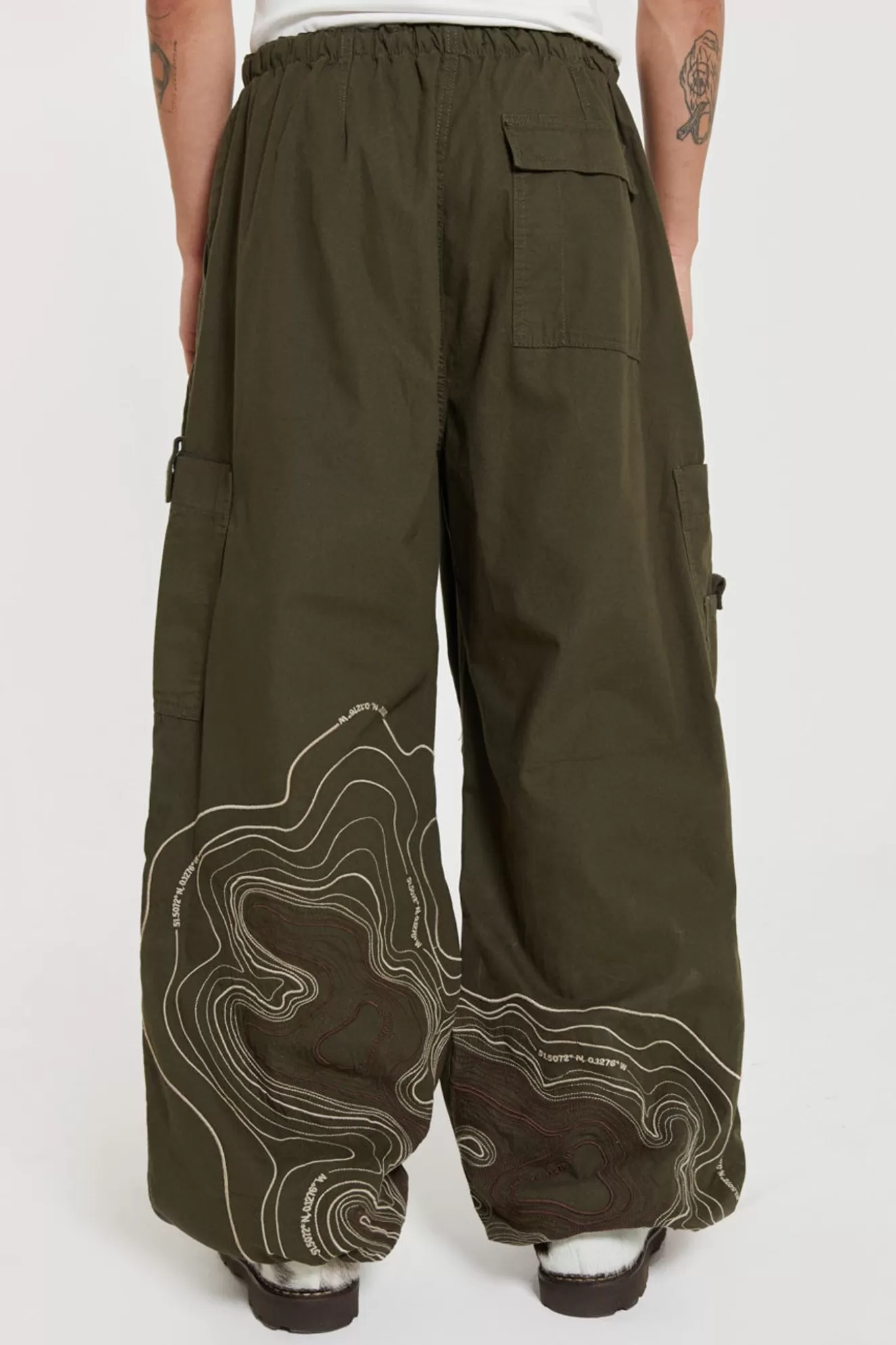 Best Khaki Topograph Parachute Pants Men Parachute Pants