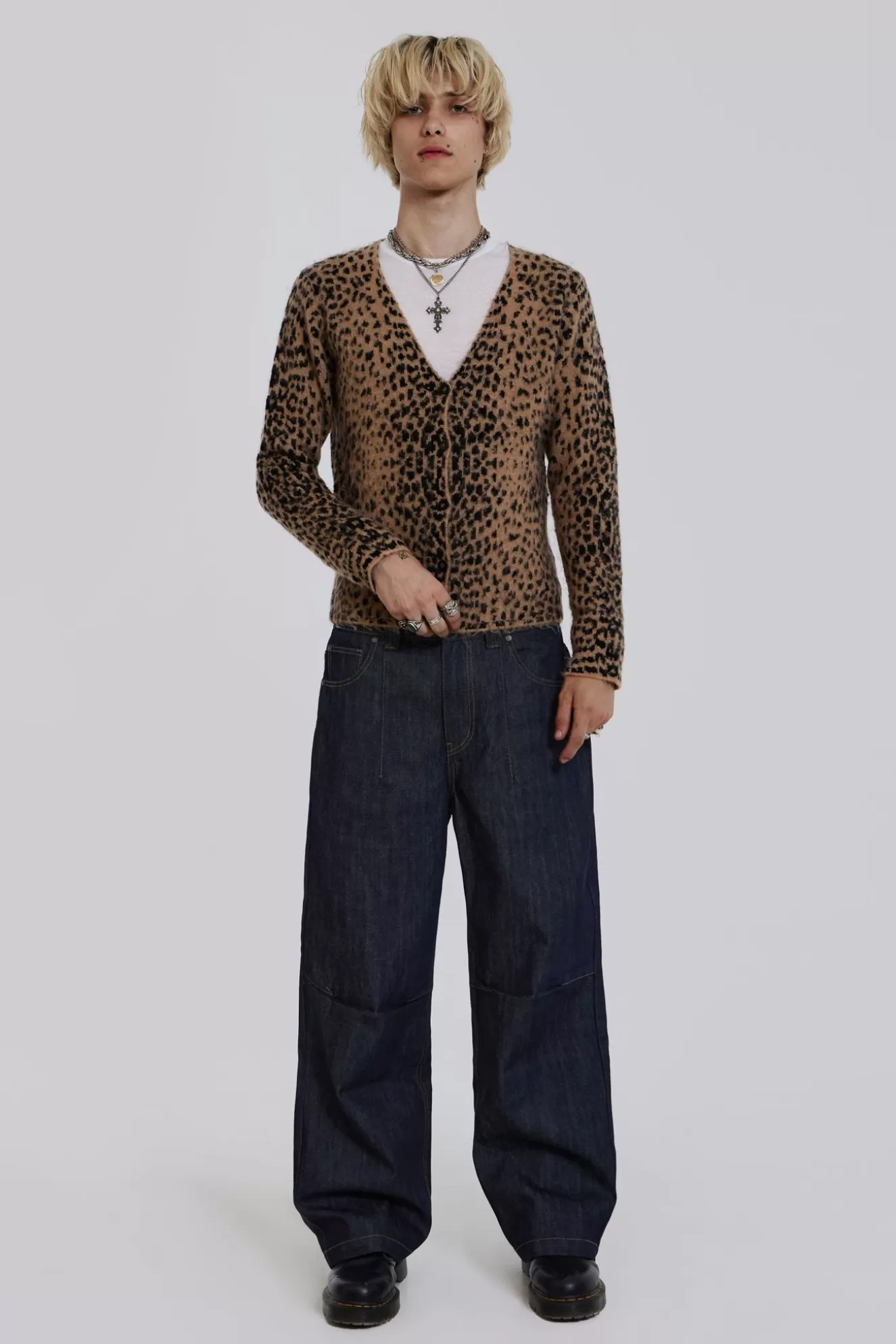 Outlet Leopard Chuck Cardigan Men Knitwear