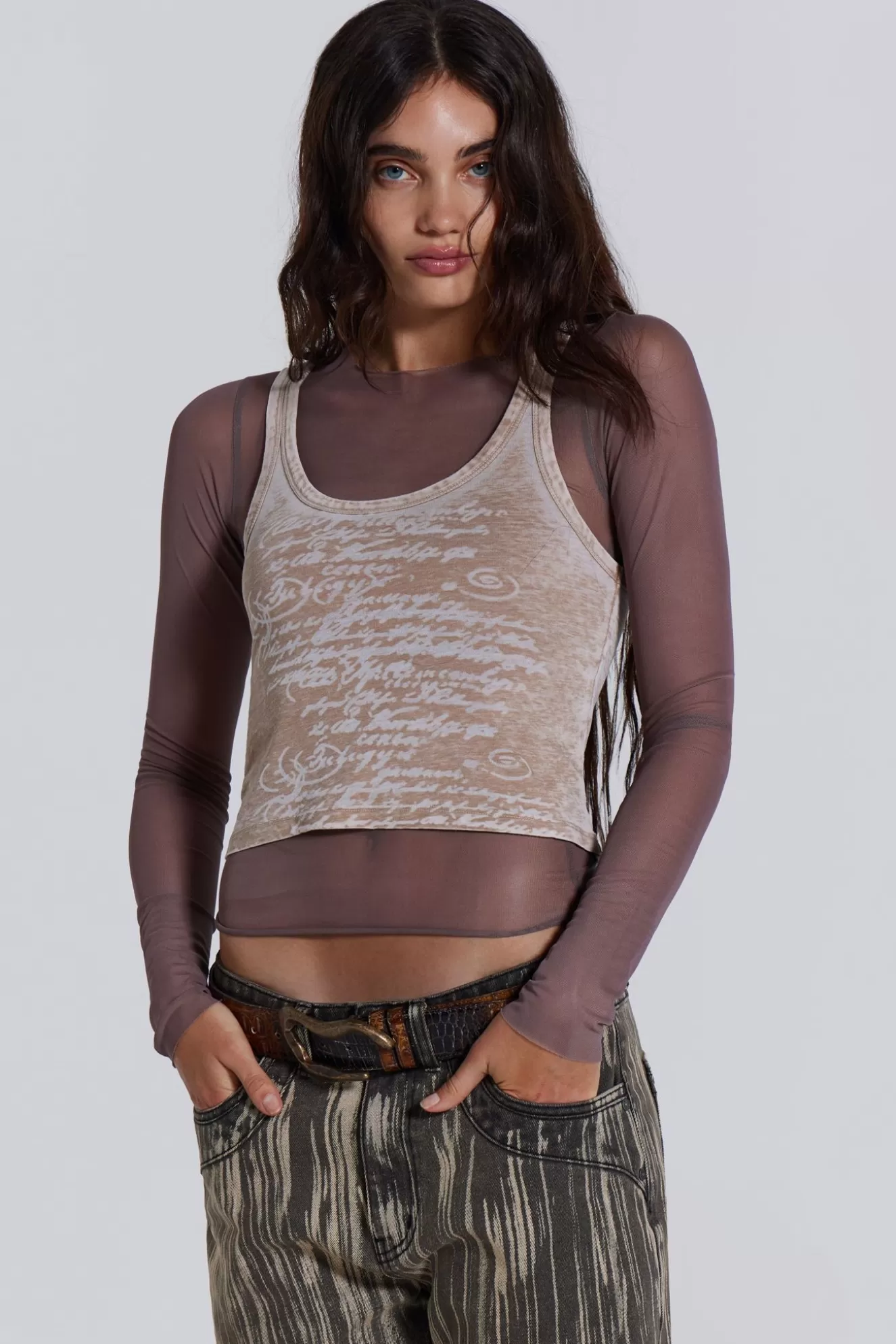 Outlet Lia Top In Taupe Women Long Sleeve Tops