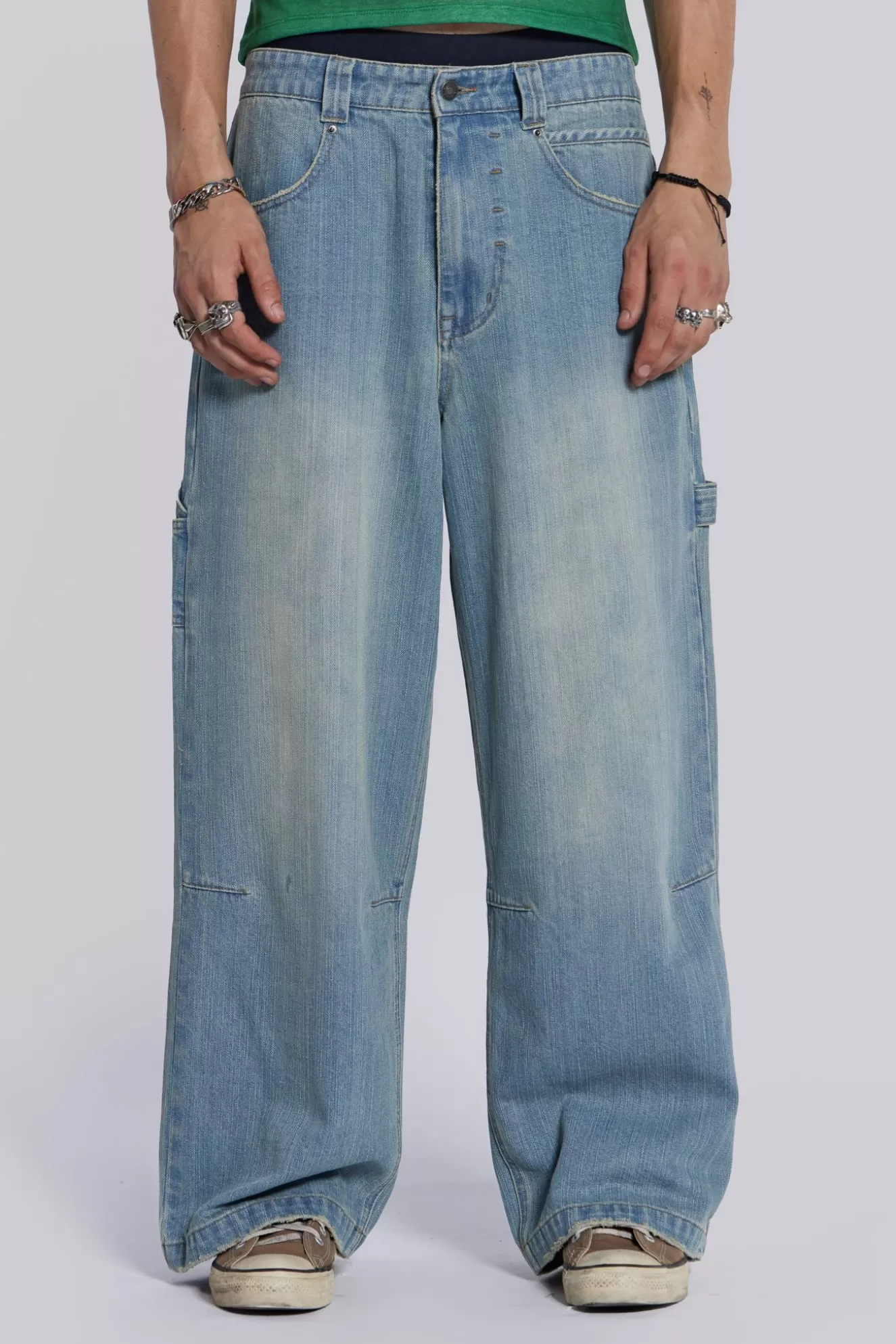 Shop Light Wash Colossus Carpenter Jeans Men Baggy Jeans