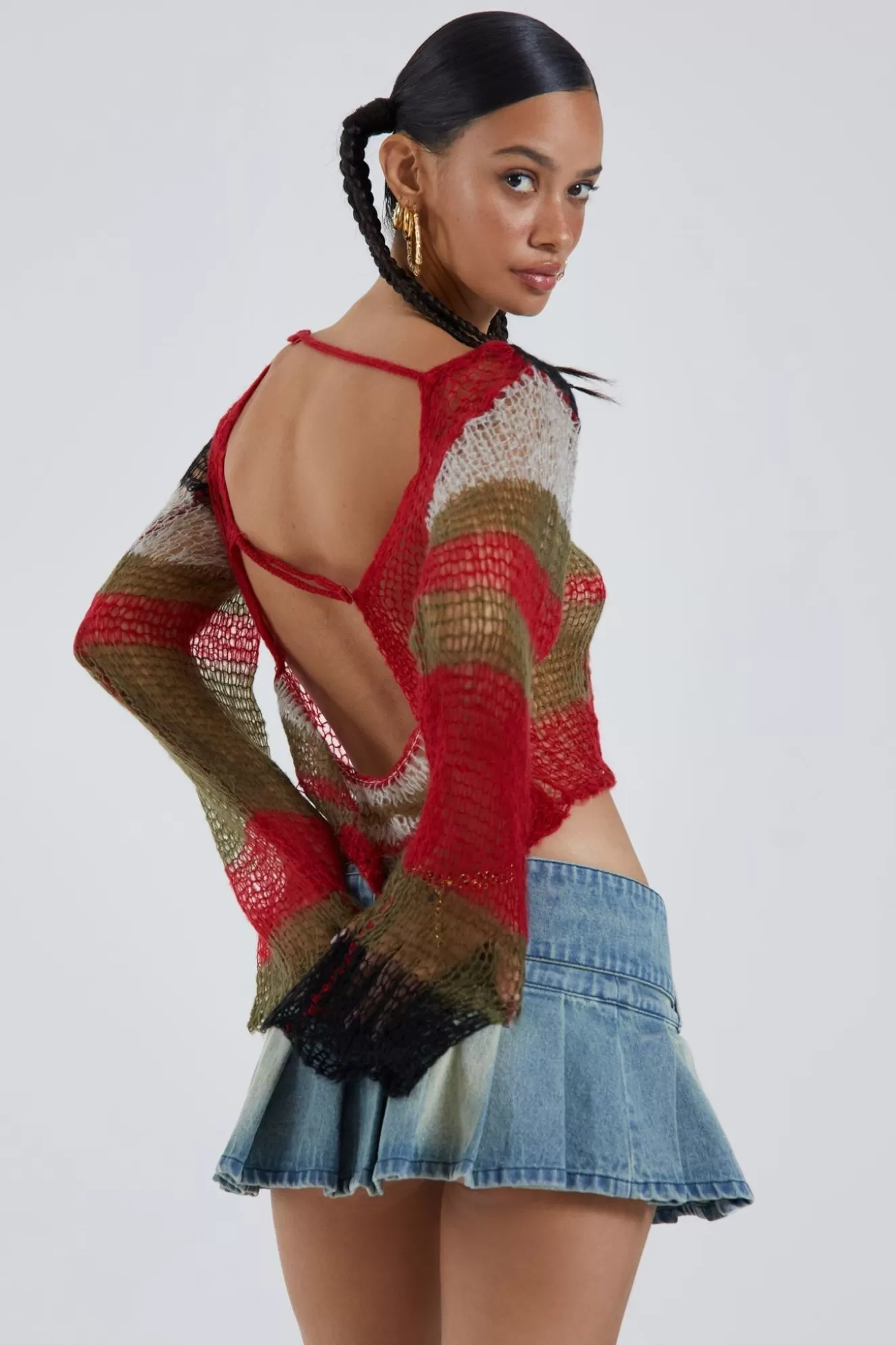 Outlet Mercer Backless Shredded Knit Women Knitwear