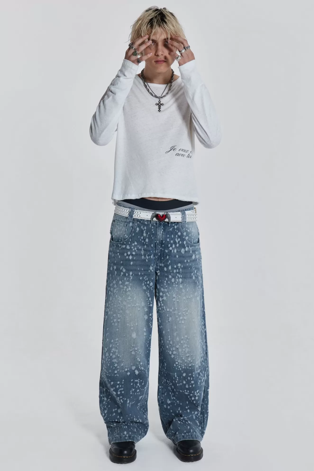 Sale Mid Blue Shredded Colossus Jeans Women Colossus Jeans