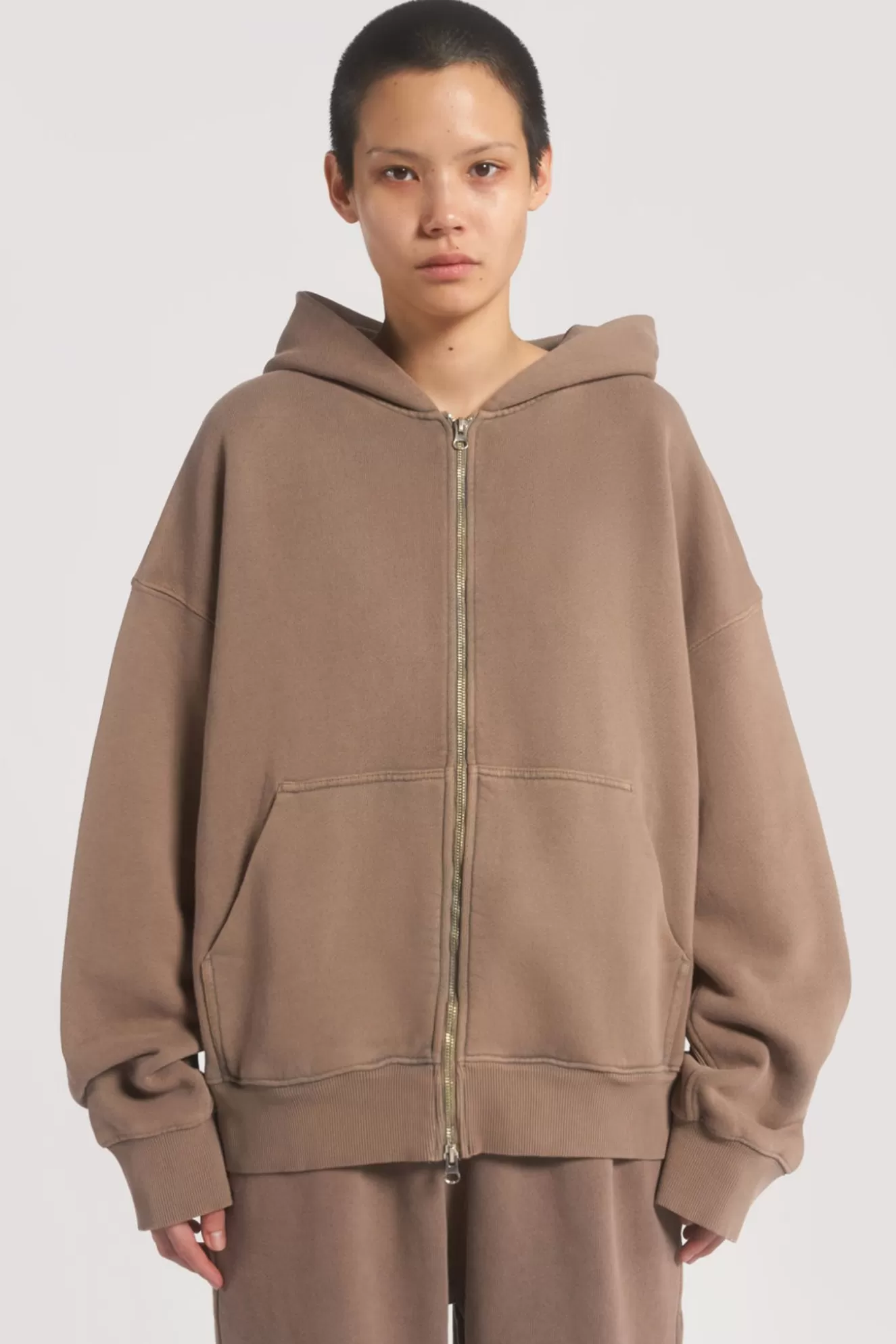 Discount Ntrls Clay Oversized Zip Through Hoodie Women Hoodies & Sweatshirts