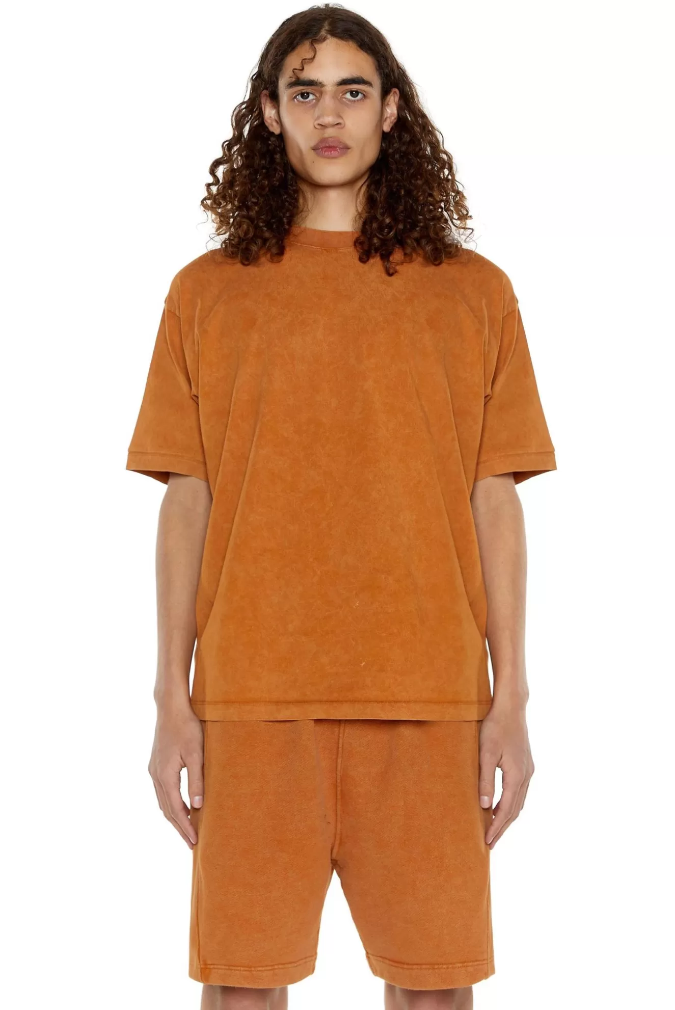 Sale Ntrls Rust Orange Oversized T-Shirt Men T-Shirts