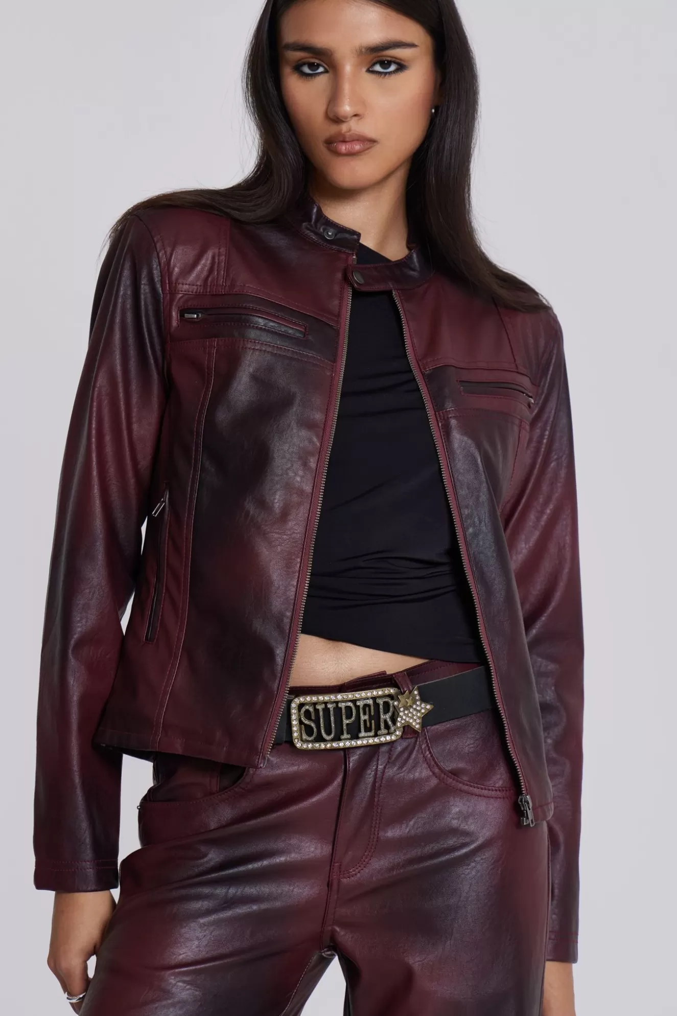 Discount Oxblood Piston Jacket Women Outerwear