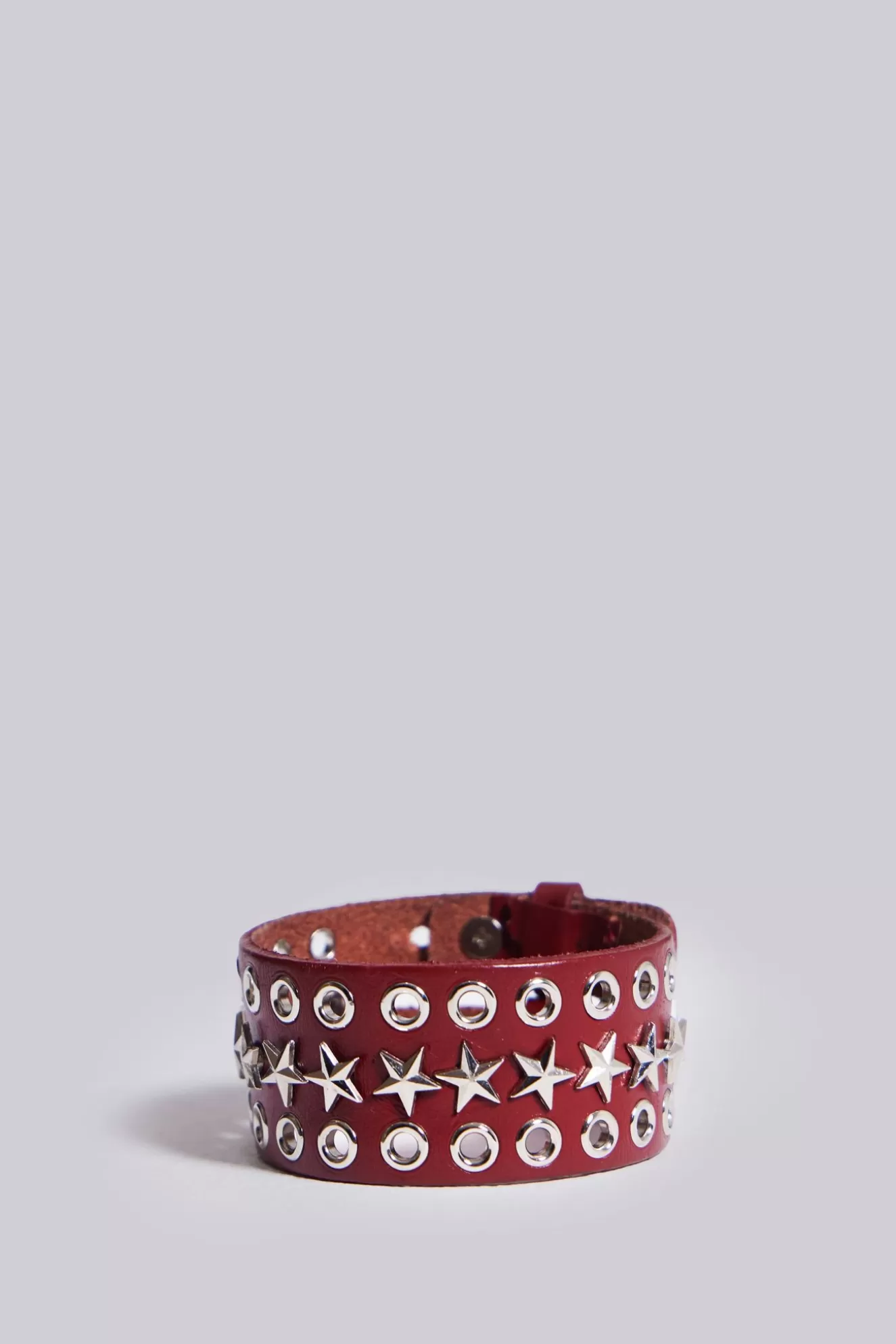 Flash Sale Red Leather Studded Bracelet Men Accessories