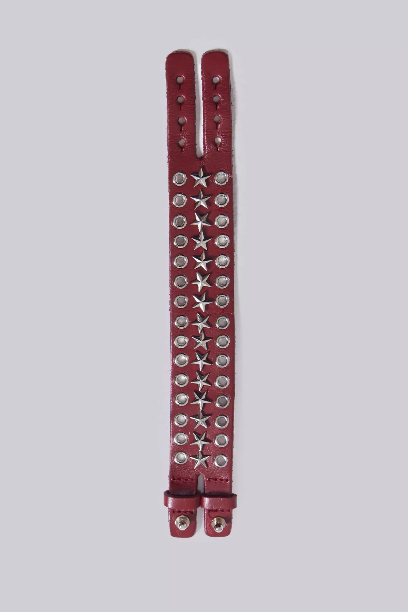 Flash Sale Red Leather Studded Bracelet Men Accessories