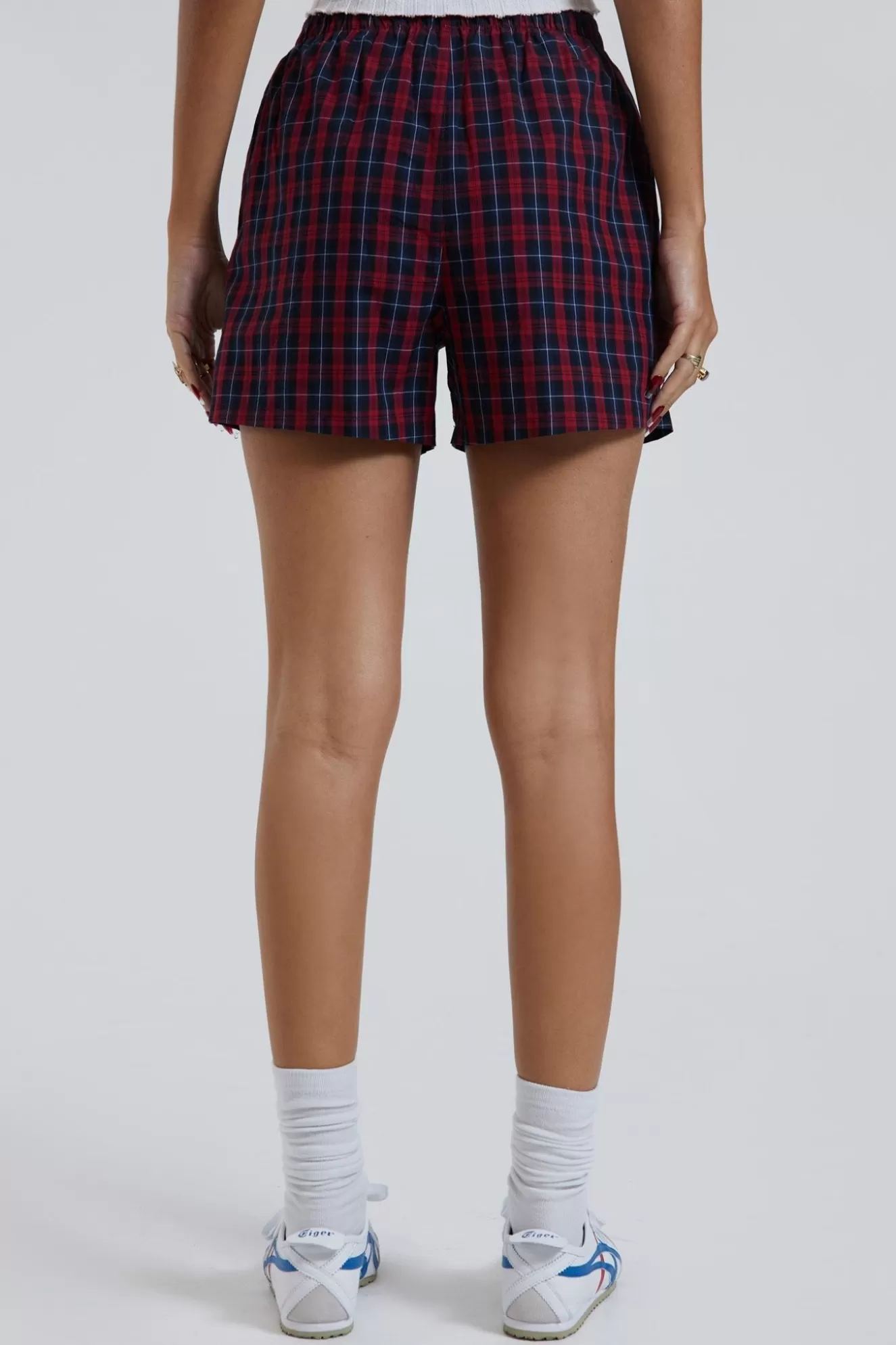 Hot Red Tartan Boxer Short Women Shorts & Jorts