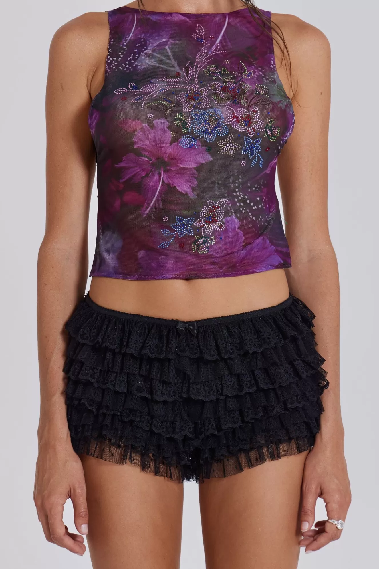 Sale Rhea Lace Bloomer Shorts In Black Women Co-Ords