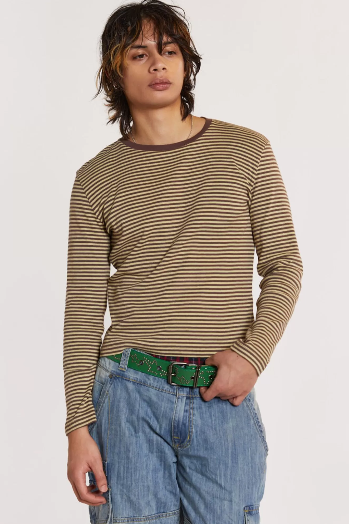 Hot Slouchy Long Sleeve Tee Men T-Shirts