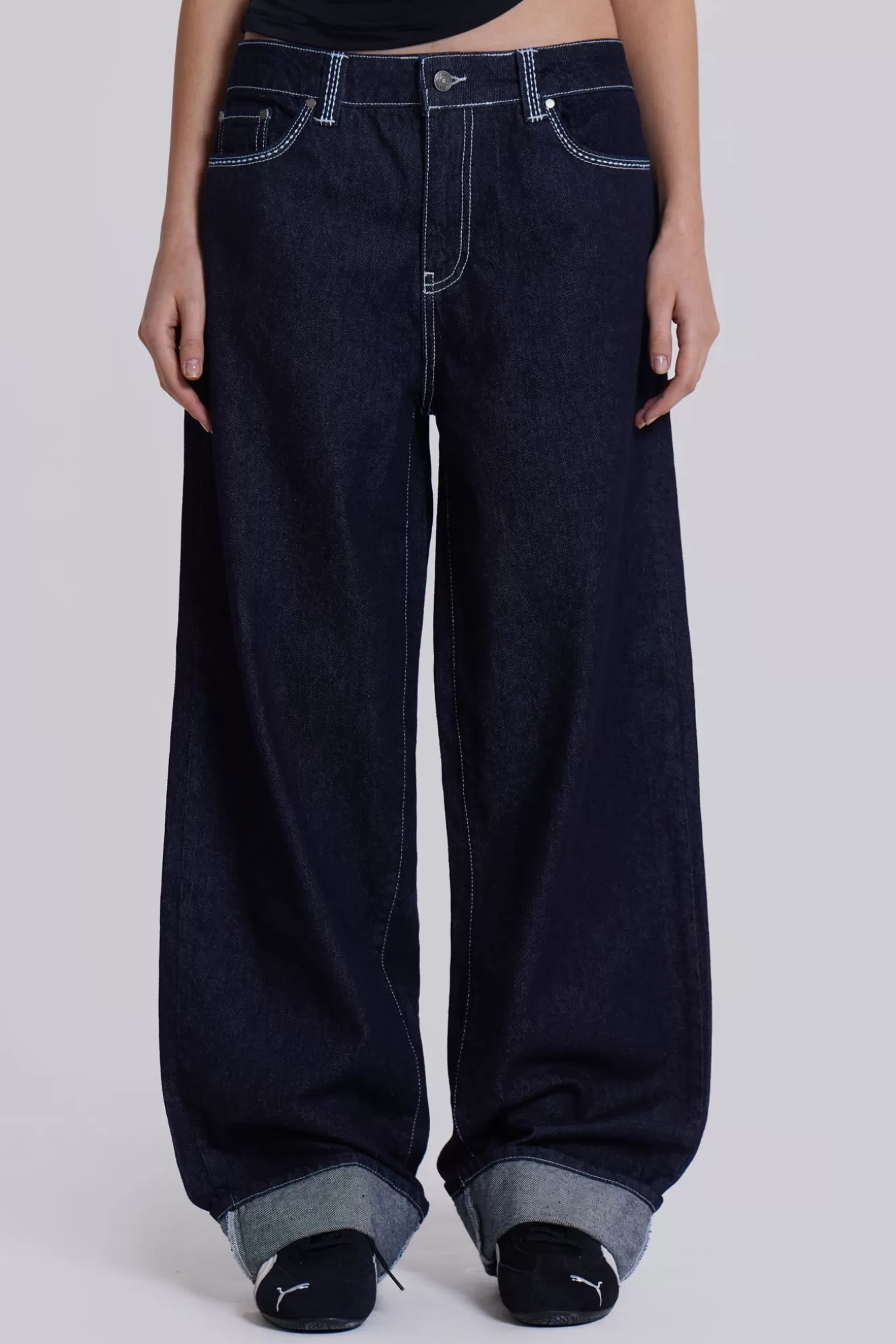 Clearance Sonic Embroidered Baggy Jeans In Indigo Women Jeans