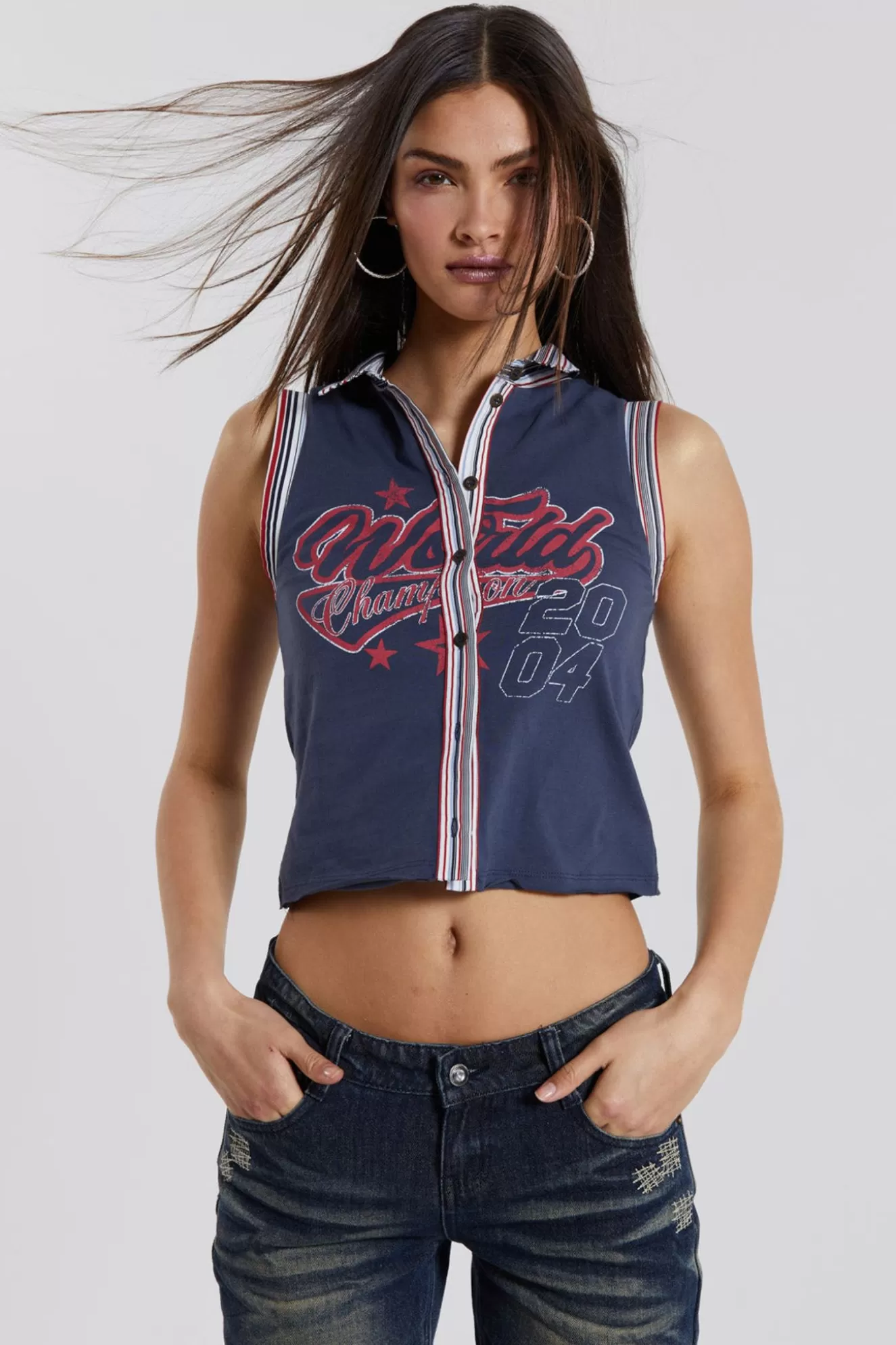 New Stars And Stripes Vest Women Crop Tops