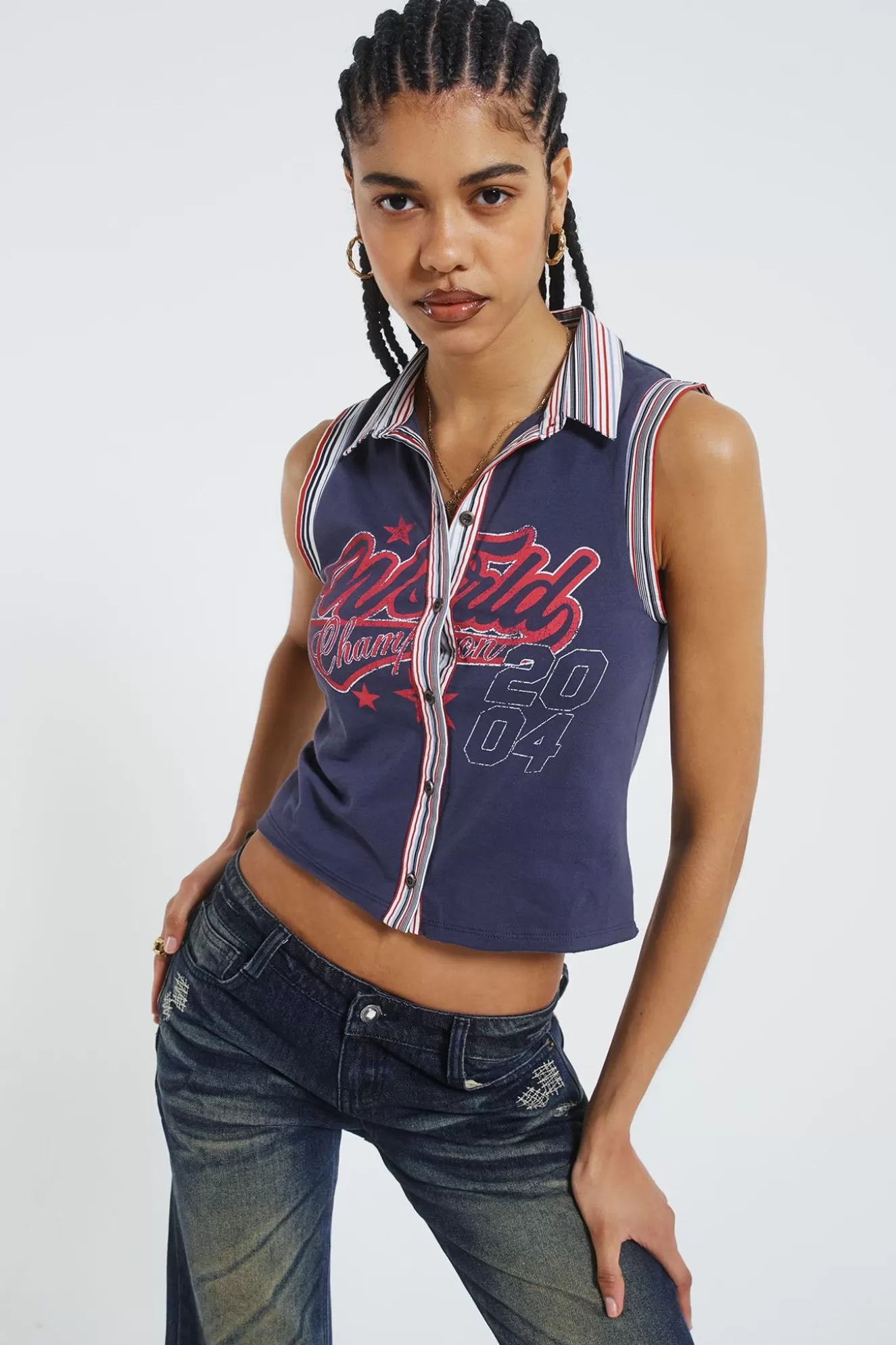 New Stars And Stripes Vest Women Crop Tops