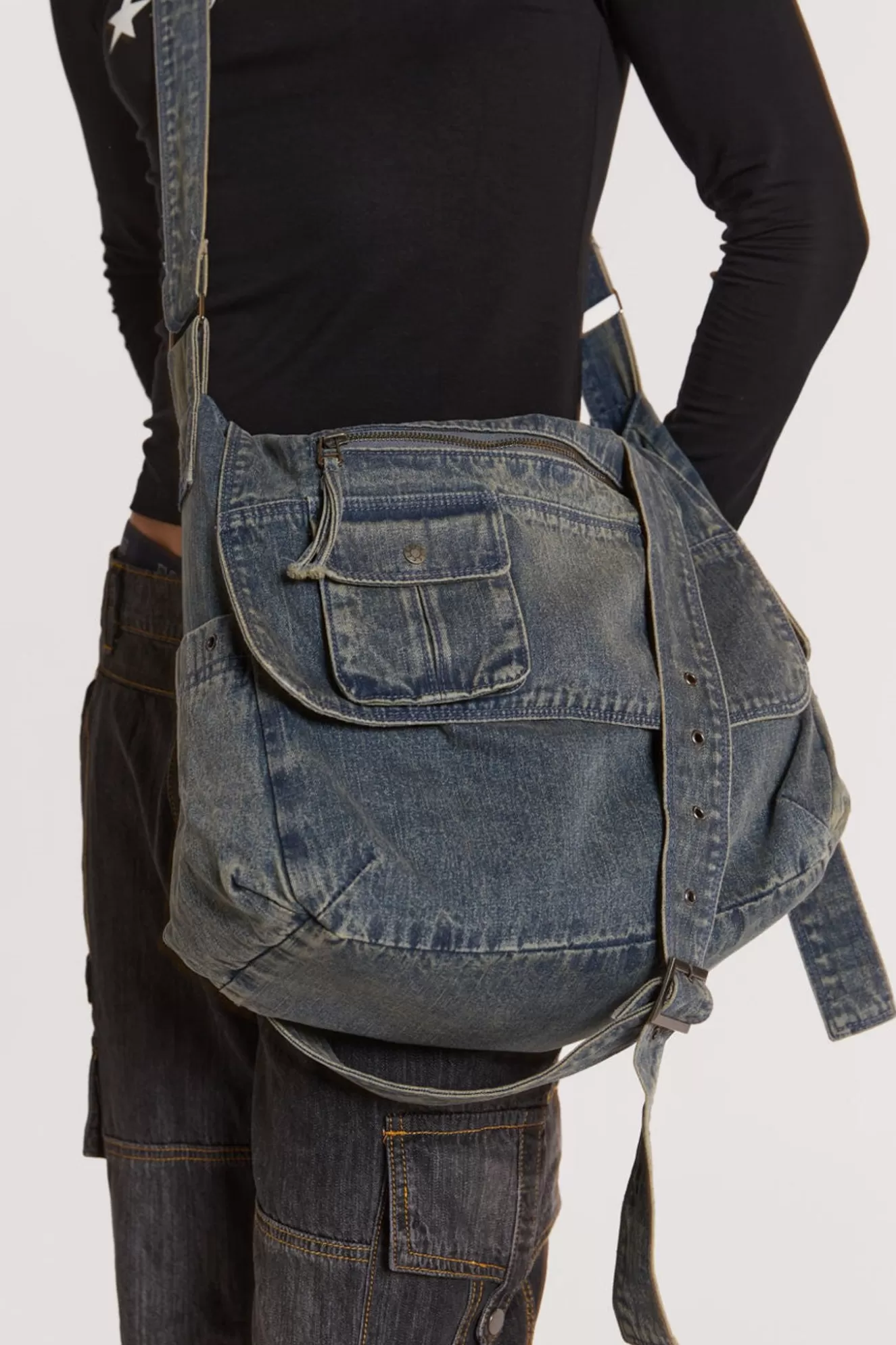 Online Stellar Denim Messenger Bag Men Accessories