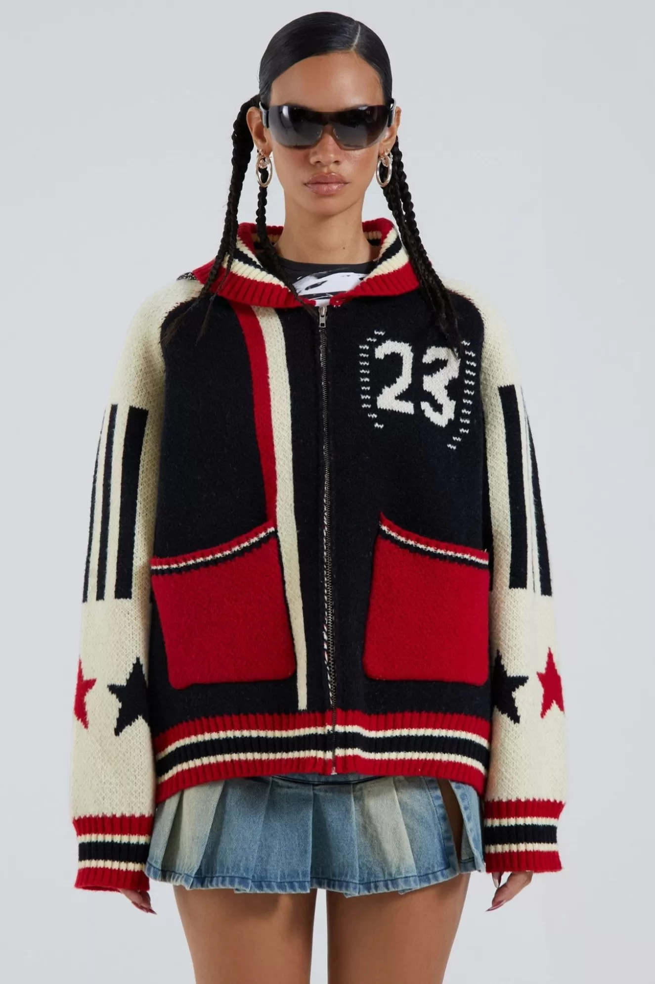 Hot Team 23 Knitted Zip Through Women Outerwear