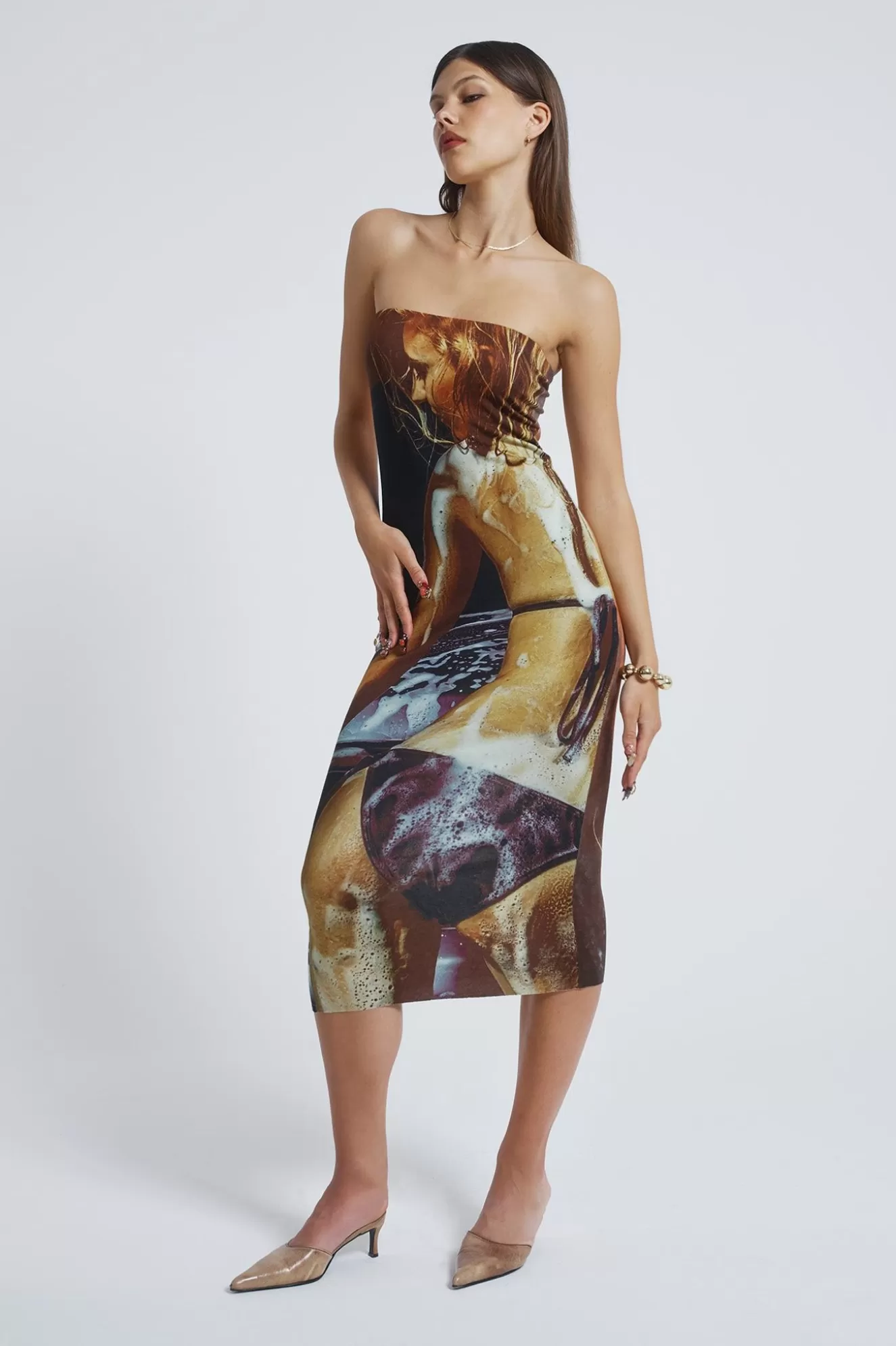 Hot Teased Multi-Wear Bodycon Slip Midi Dress Women Midi Dresses