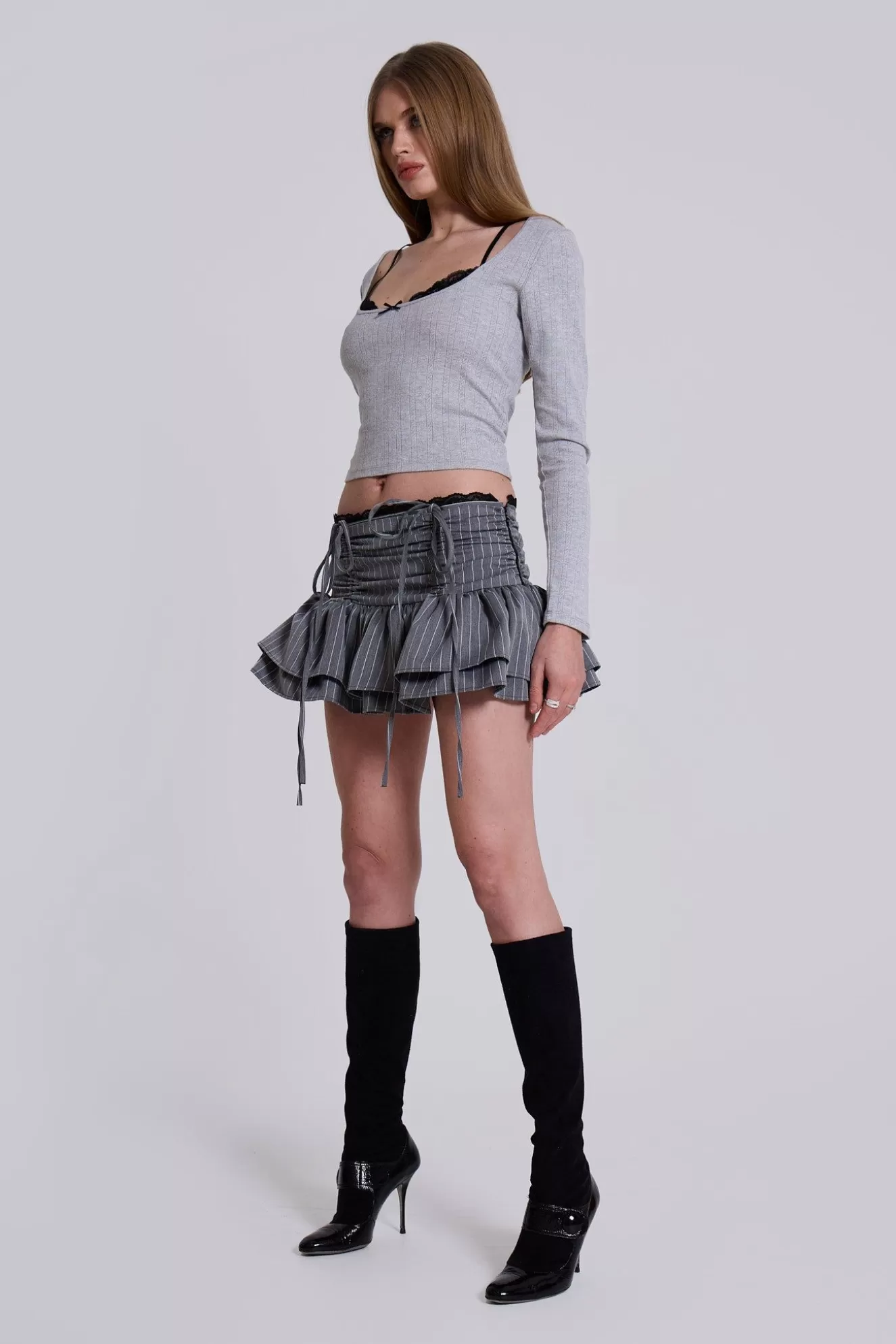 New Thursday Pinstripe Mini Skirt Women Mini Skirts