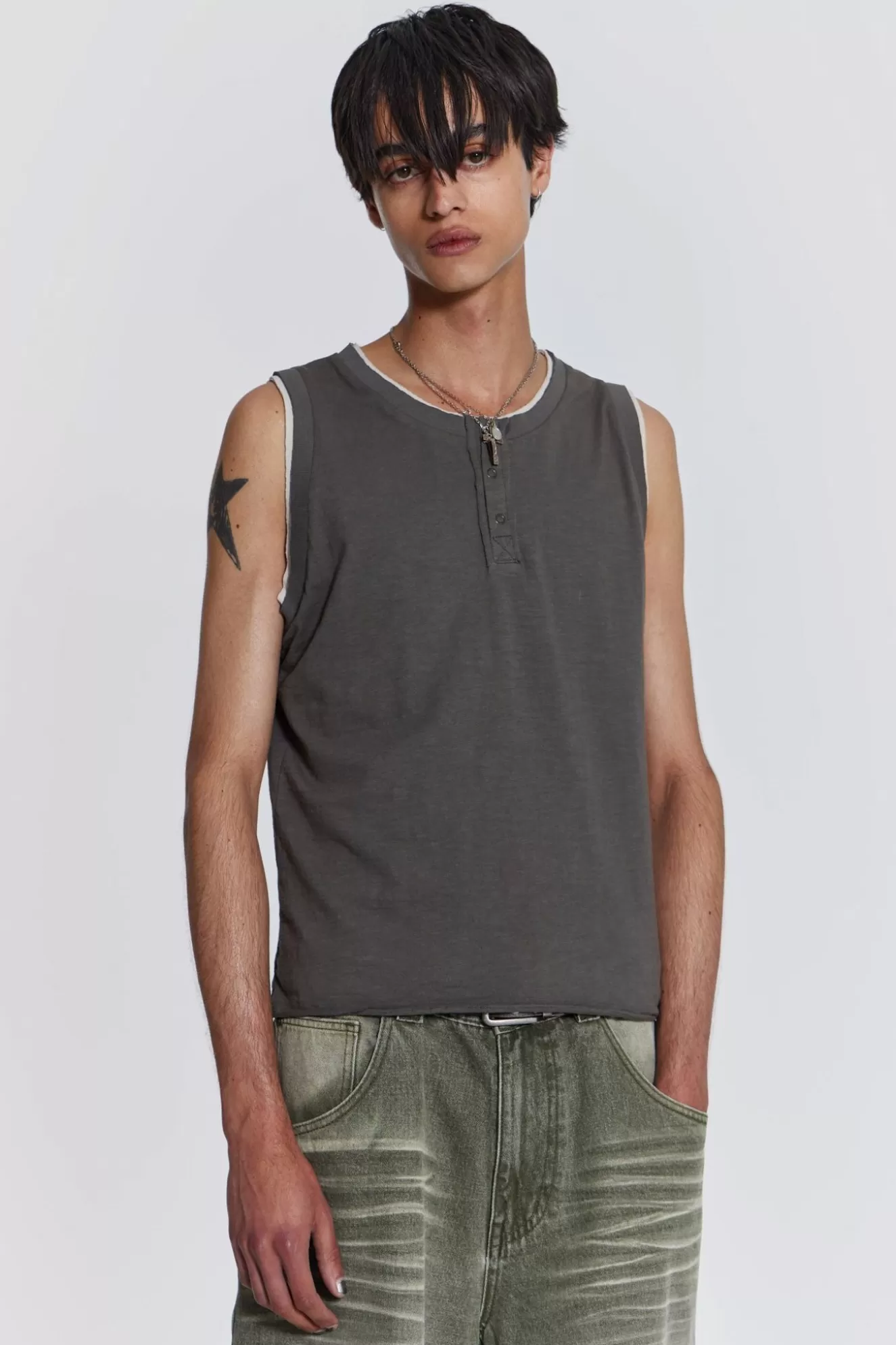 Cheap Troupe Layered Tank Men Vests