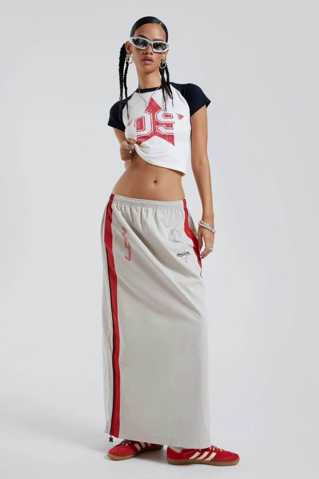 New Uptown Windbreaker Maxi Skirt Women Maxi Skirts